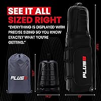 Vista 9 de Plus 8 - Funda rígida para viajes de golf para aerolíneas, tela impermeable 1680D, duradera y ligera, bolsa de golf con ruedas y bloqueo TSA