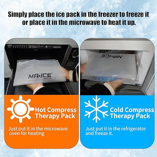 Miniatura 7 de MR.ICE Envoltura de hielo para cuello y hombros de 25 x 7.8 pulgadas, terapia de frío para aliviar el dolor, bolsa de hielo cervical para