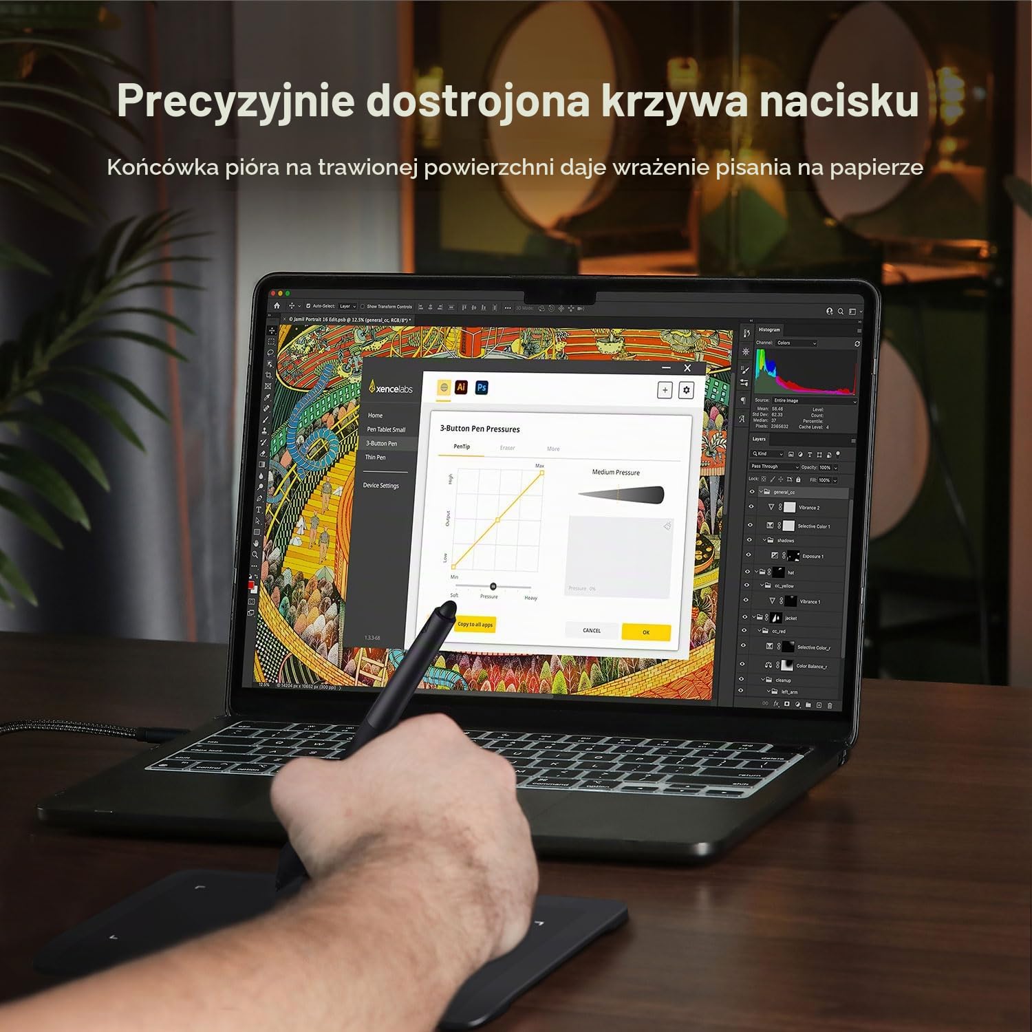 XENCELABS tablet graficzny, bezprzewodowy tablet do rysowania z 2 cyfrowymi piórami bez baterii, rysik z obsługą pochylenia i 8192 poziomami czułości nacisku pióra, 12-calowy przenośny pad do rysowania dla Win / Mac / Linux, czarny