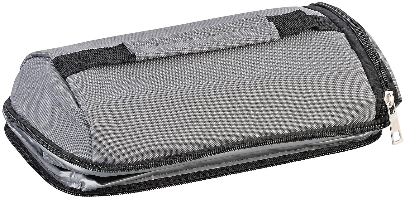 PEARL Kleine Kuehltasche: 4er-Set Falt-Mini-Kühltaschen, isoliert, wasserdicht, auslaufsicher (Kühltasche für Einkauf, Kühltasche für Lebensmittel, Dose)