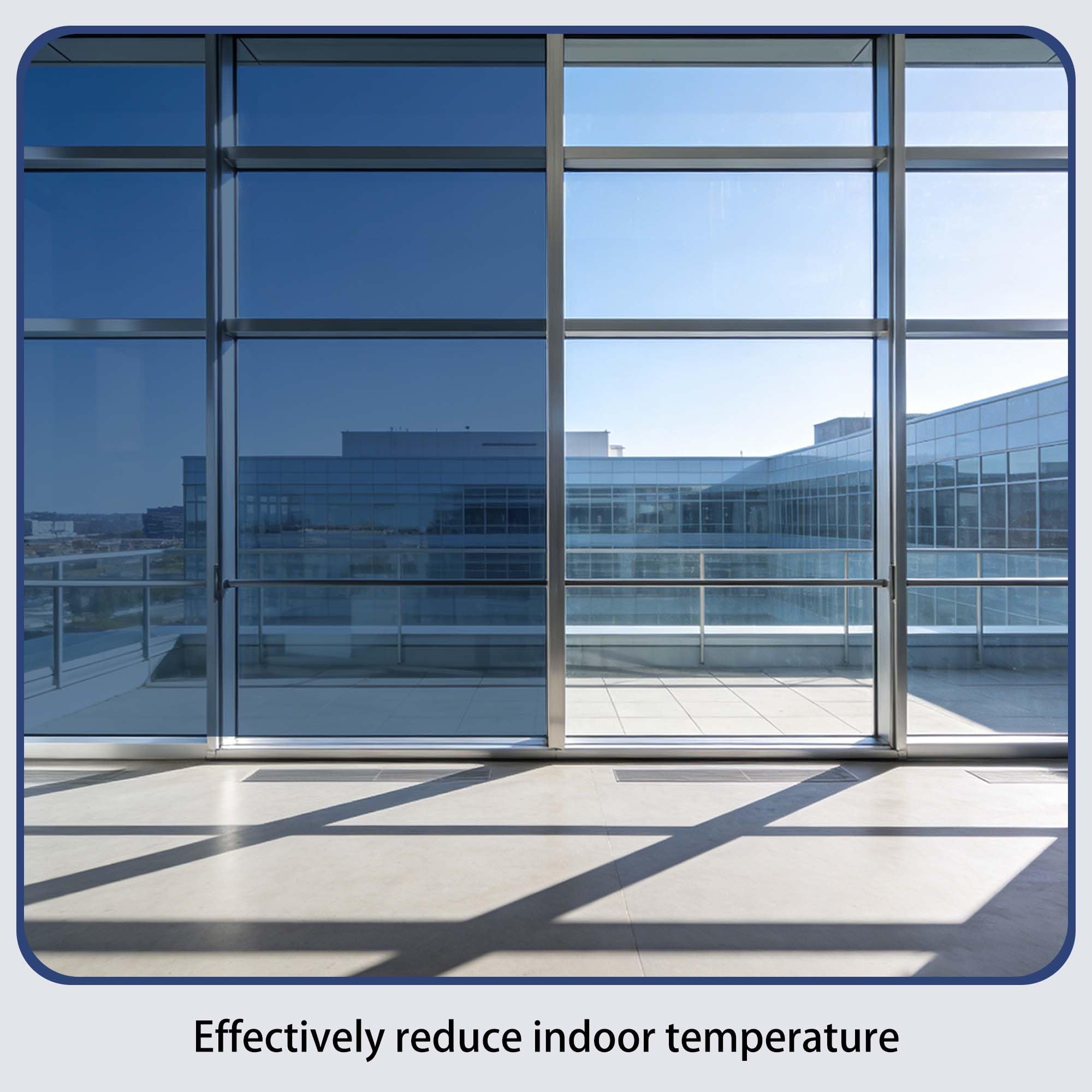 Spiegelfolie Fenster Sichtschutz 140 x 260 cm UV Schutz Sichtschutzfolie Wärmereflektion von Innen Durchsichtig on Außen Bei Sonnigem Wetter Blickdicht für Büro Und Haus, Blau Silber