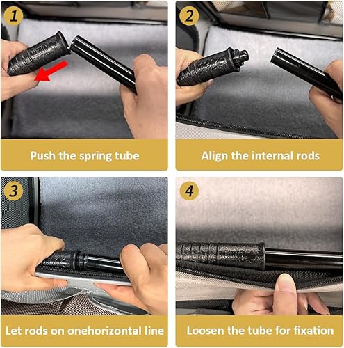 Vista 25 de Transportador para gatos extra grande, de lado suave, portátil para 2 gatos, 24 x 16.5 x 16.5 pulgadas, plegable, diseño cómodo con cuenco, gris