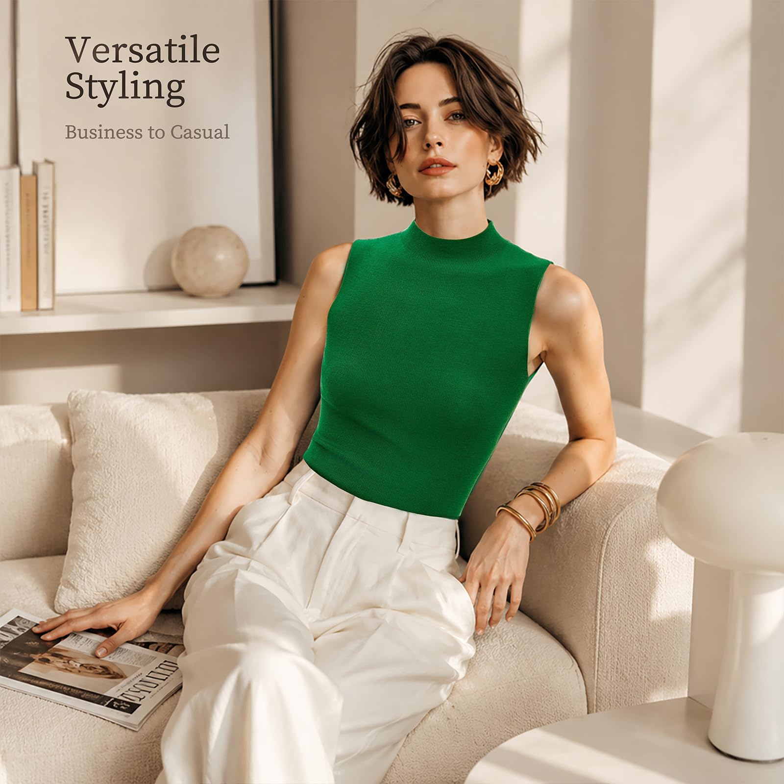 Canotta Senza Cuciture in Lana Merino 100% per Donna