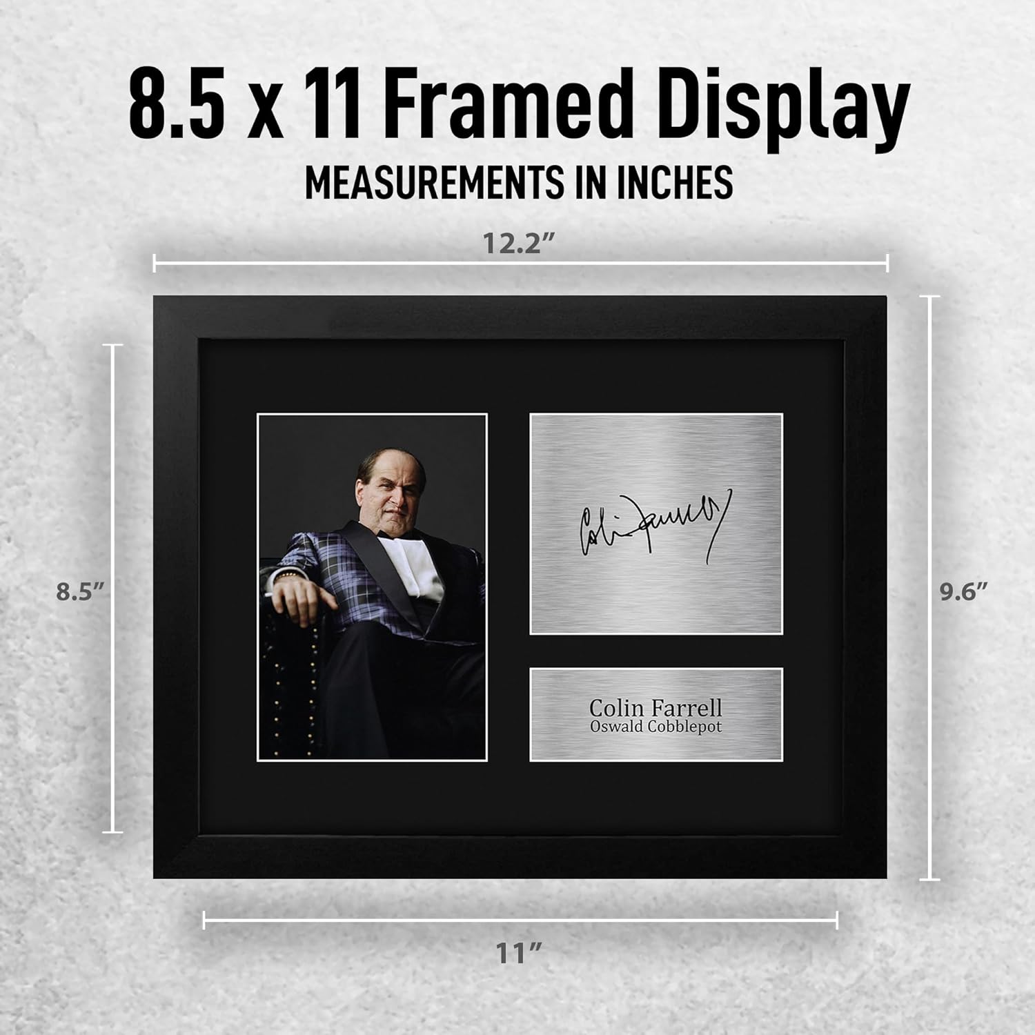 HWC Trading Colin Farrell The Batman Penguin Framed Gifts Printed Signed Autograph Picture for Movie Memorabilia Fans - US Letter Size
