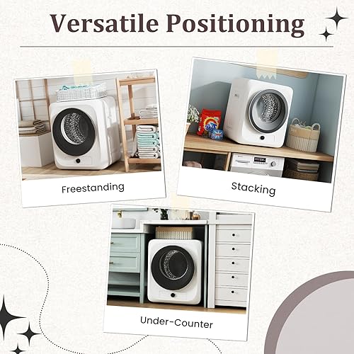 Vista 8 de Auertech Combo de Lavadora y Secadora Portátil, Máquina Lavadora de Tina Doble de 28 Libras, Secadora de Ropa Compacta de 1.5 Pies Cúbicos, Conjunto