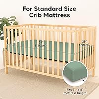 Vista 131 de 2-Pack Waterproof Baby Crib Sheets for Boys, Girls - 52x28 Viscose Derived from Bamboo Toddler Bed Sheet Neutral, Fitted Crib Mattress Protector
