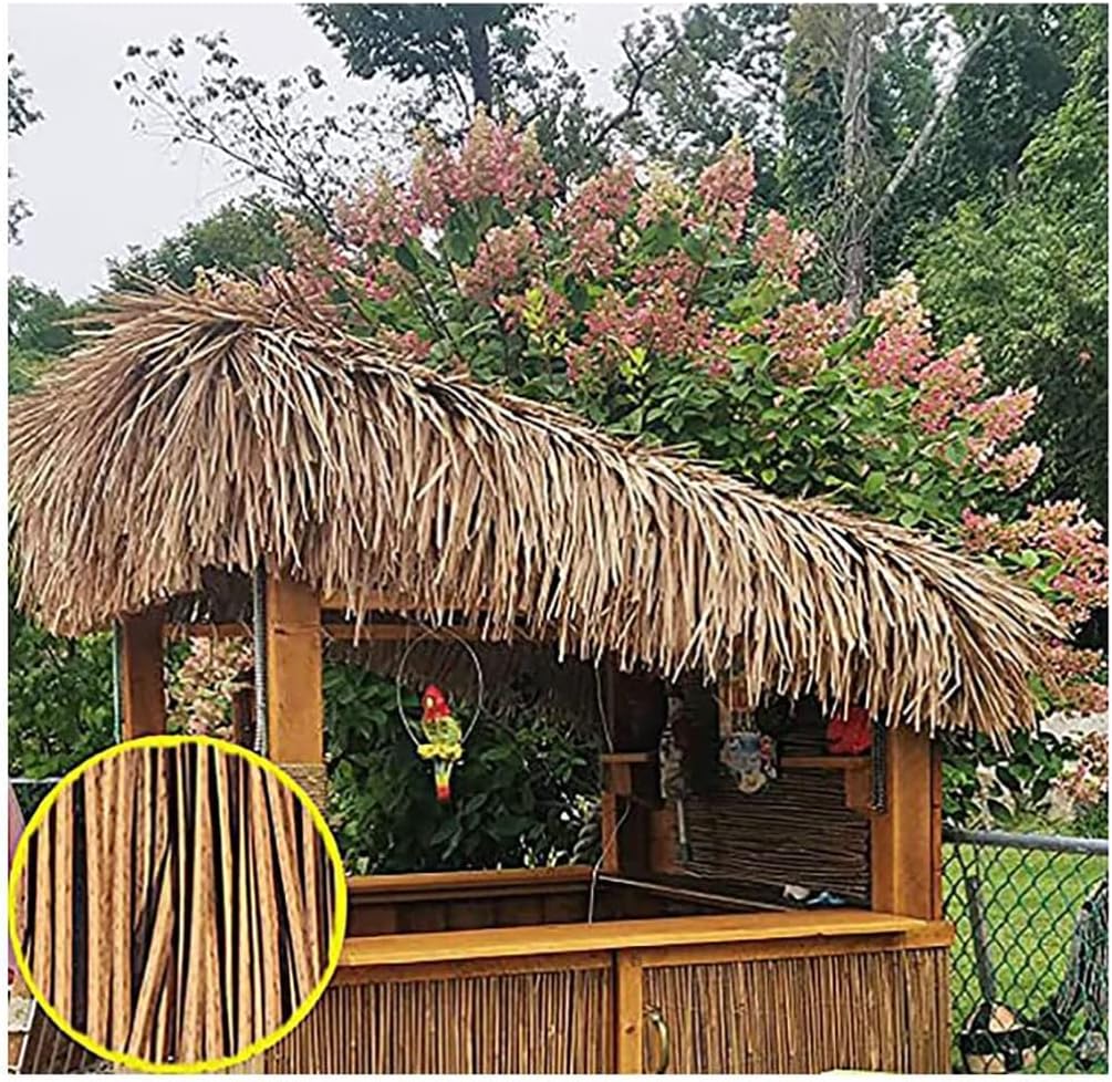 Palm Thatch Runner Roll Simulation Thatch Tile Plastic Thatched Roof Waterproof Wooden House Pavilion Decorative Thatch Tile Durable Fake Thatch for Resort Farm Roof(Yellow a,0.5x2m/1.64X6.56ft)