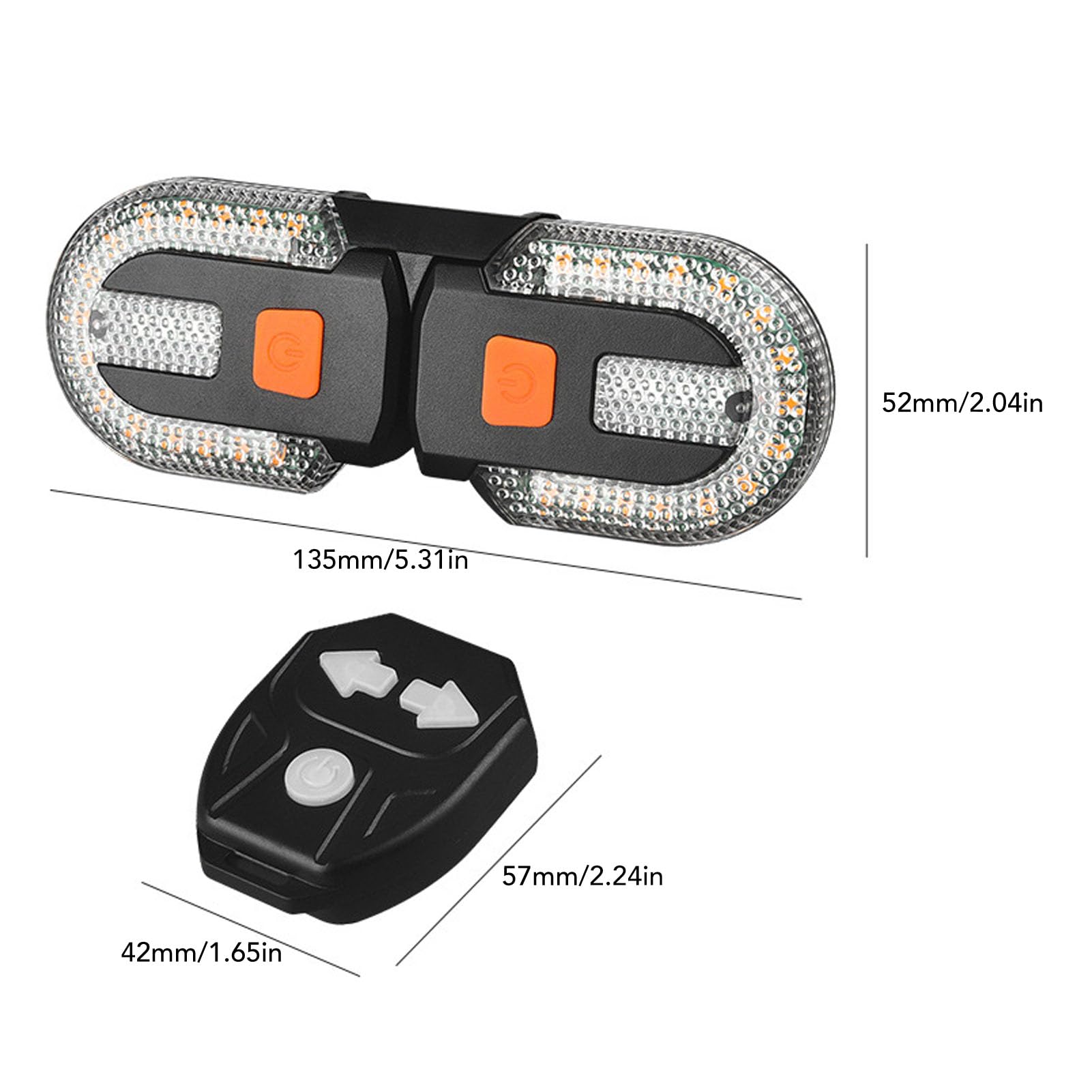 SUNGOOYUE Señales de para Bicicleta, Luces Traseras con Control Remoto, 5 Modos, para Señales de de Bicicleta de Seguridad para Conducción Nocturna, 38 Luces LED Recargables Traseras para