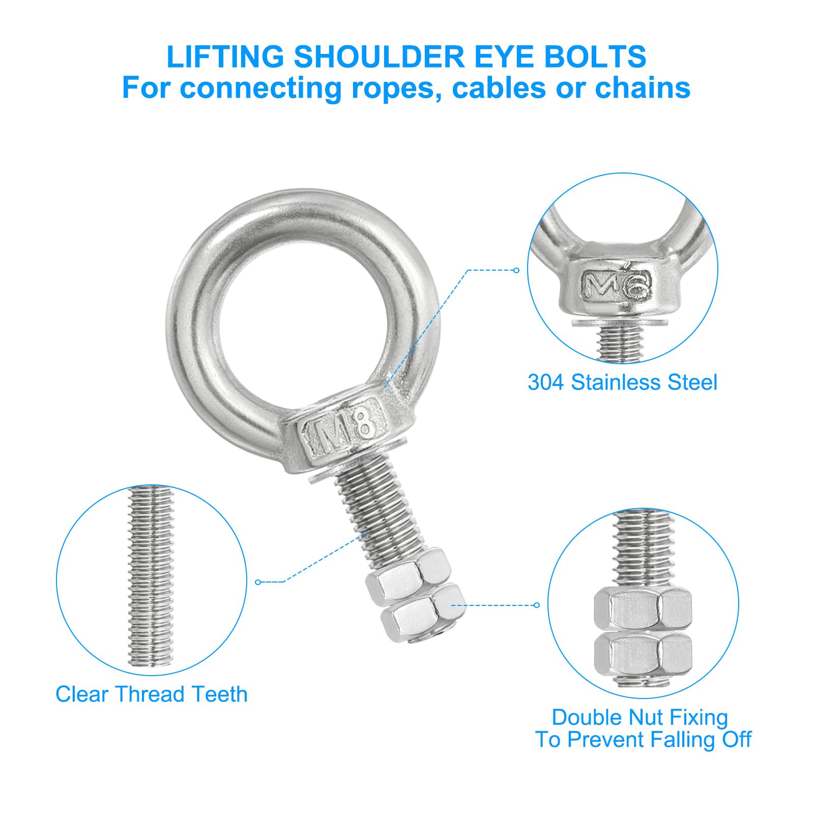PATIKIL Lifting Shoulder Eye Bolts - Image 4