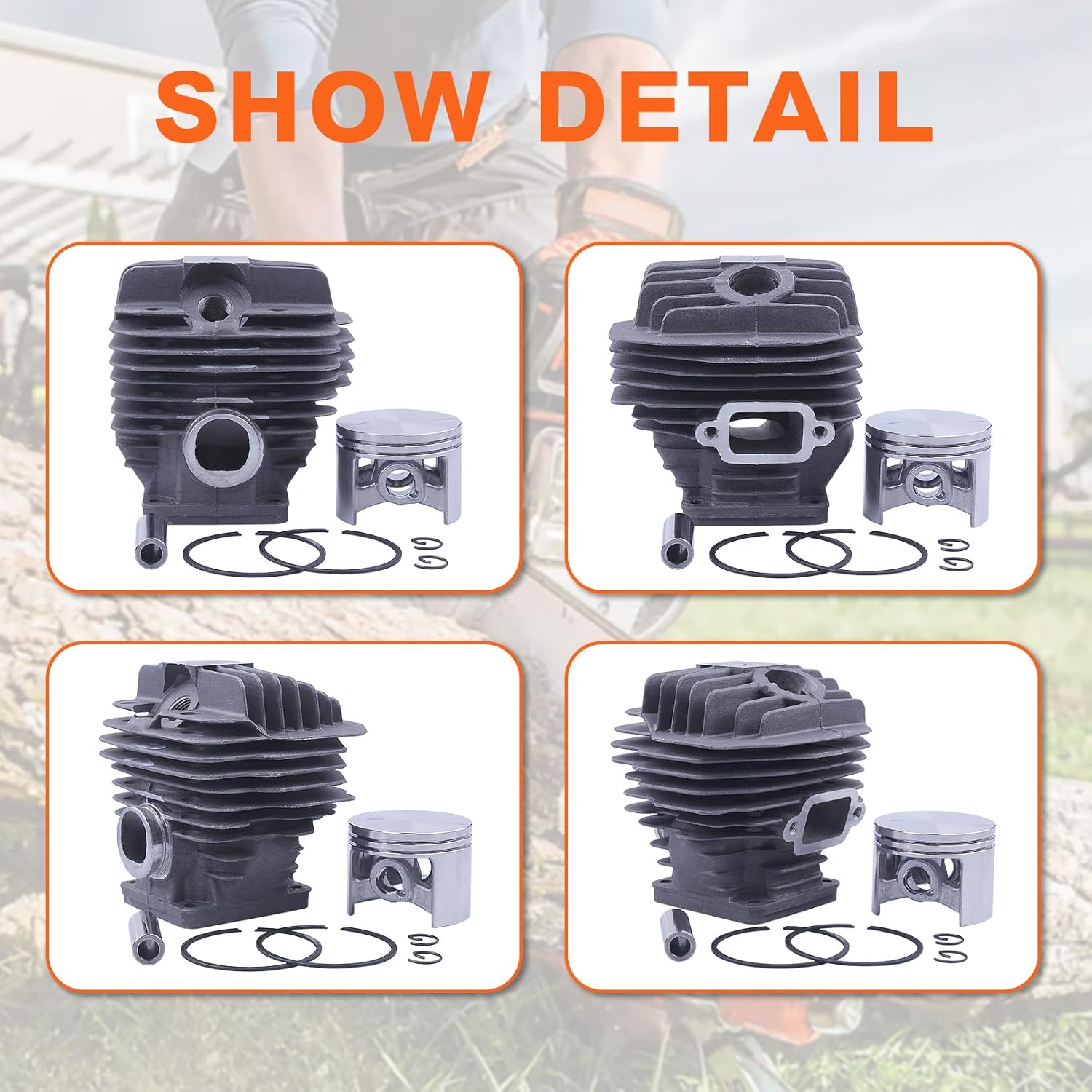 52mm Cylinder Crankshaft Oil Seal Piston For Stihl MS440 044 Part 1128 020 1227, Cylinder, Crankshaft, Piston, Pin, Rings, Circlips, Oil Seals, Decompression Release