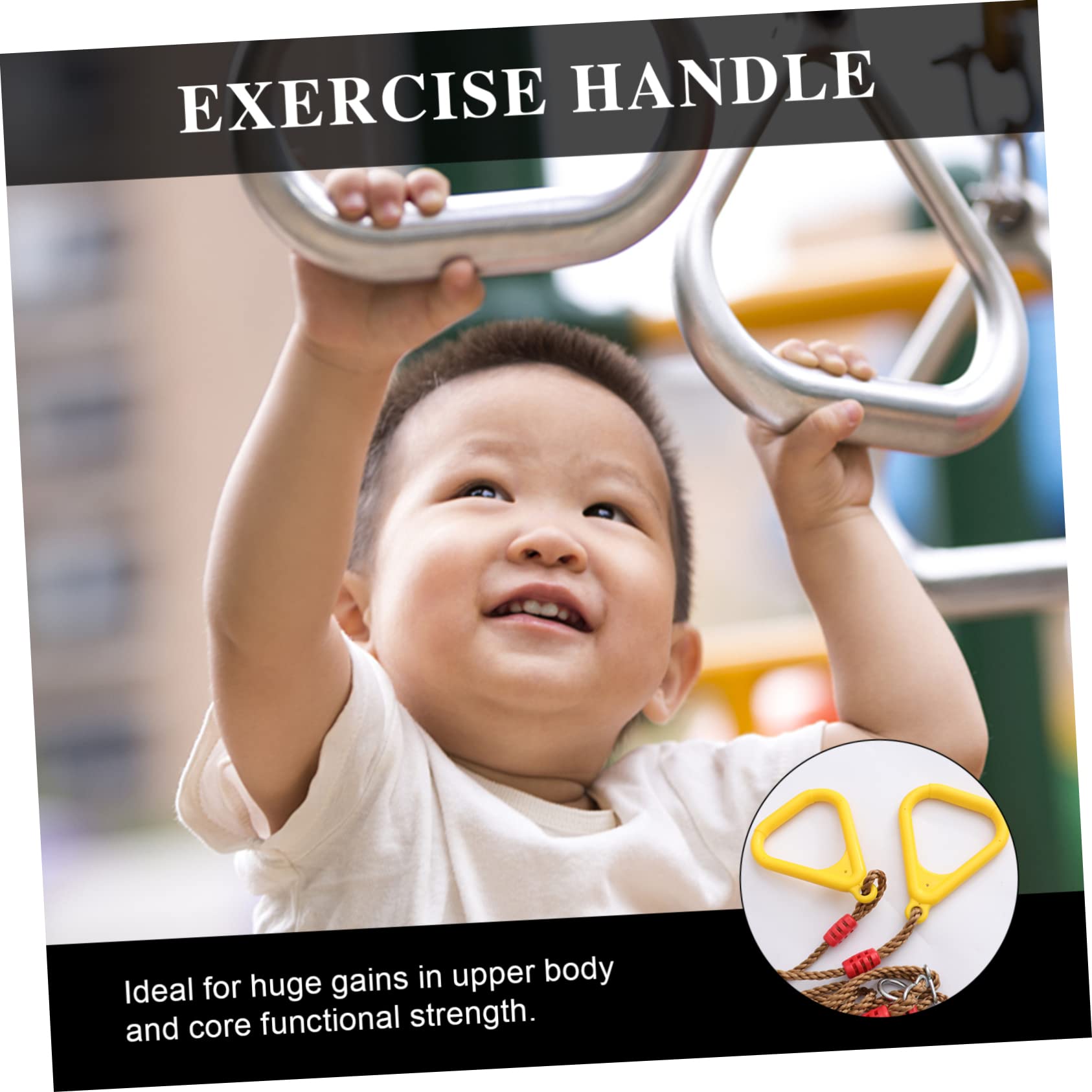 Gogogmee Fitness Handles for Boys and Girls Adults Sturdy Pull-up Gymnastics Rings Exercise Equipment Non-Slip Grip