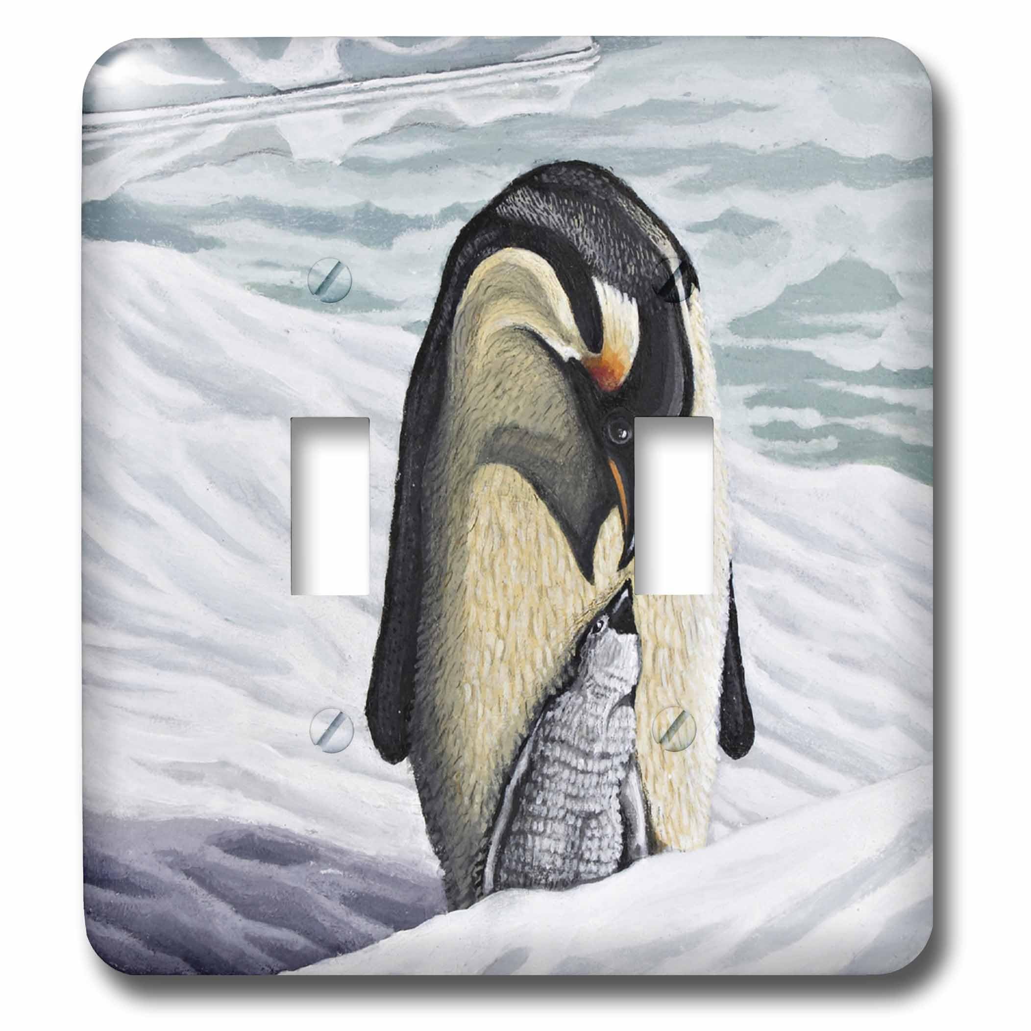 Pingouin interrupteur double 3dRose lsp_3209_2 de décoration murale