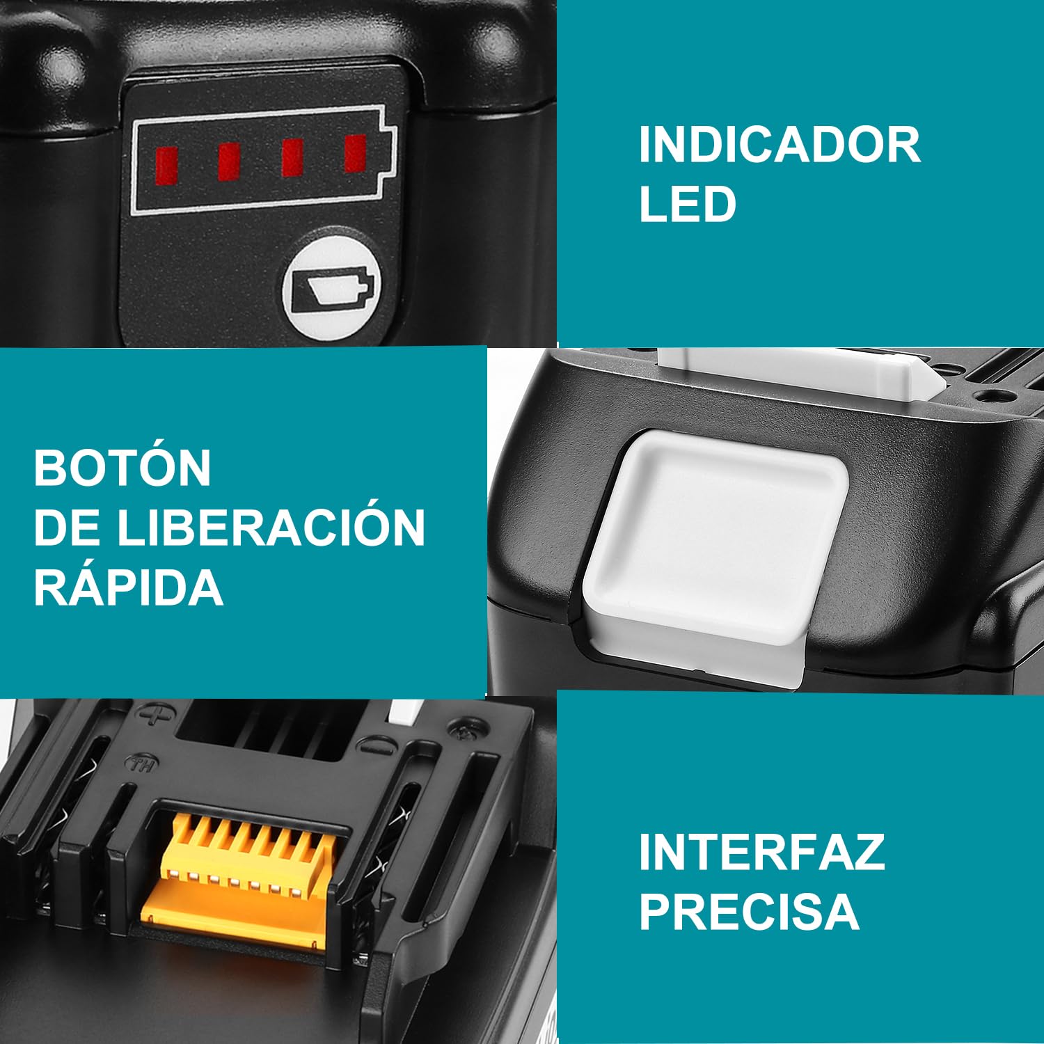 Paquete de 2 baterías de Repuesto de 18 V y 5,5 Ah para Makita | Compatible con Makita 18V BL1860B BL1860 BL1850 BL1850B BL1840 BL1830 BL1840B