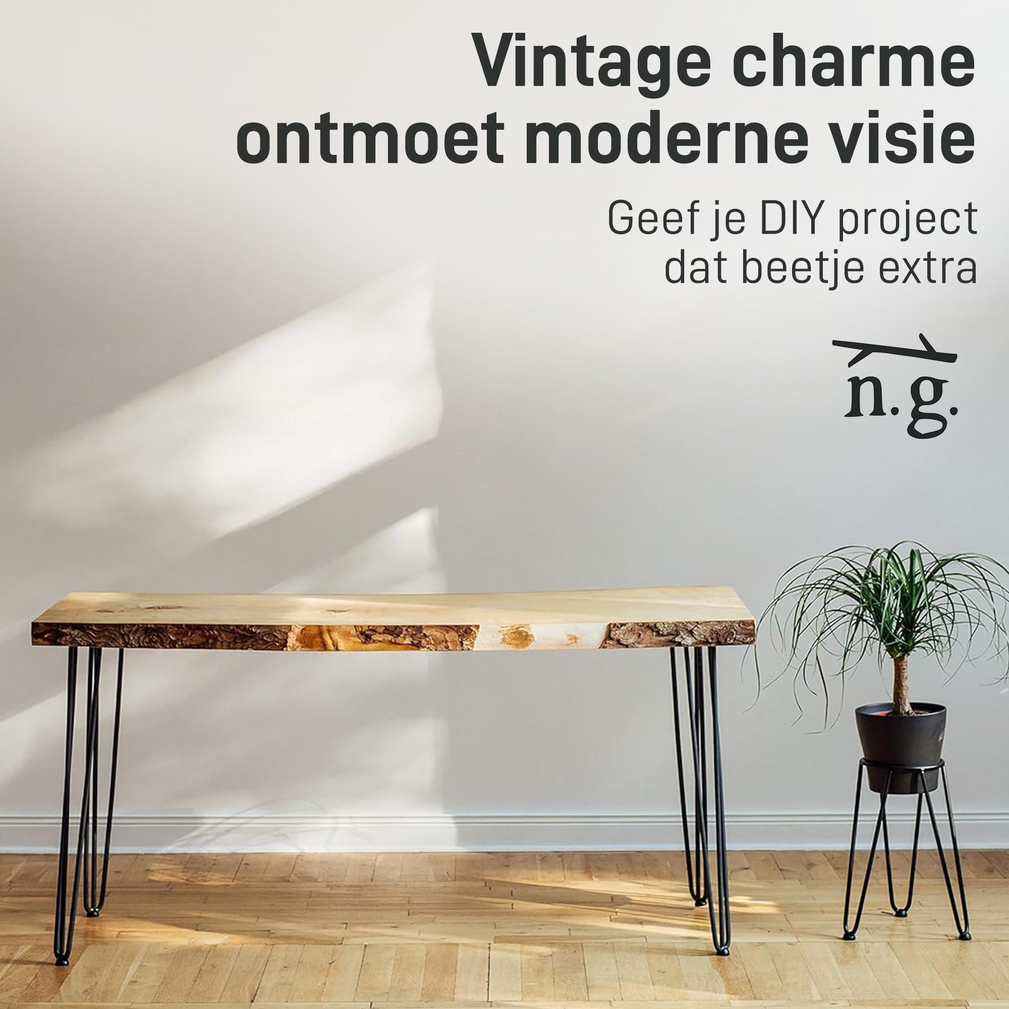 Design85 industriële tafel poten - blokpoten - 10x10 cm- zwart
