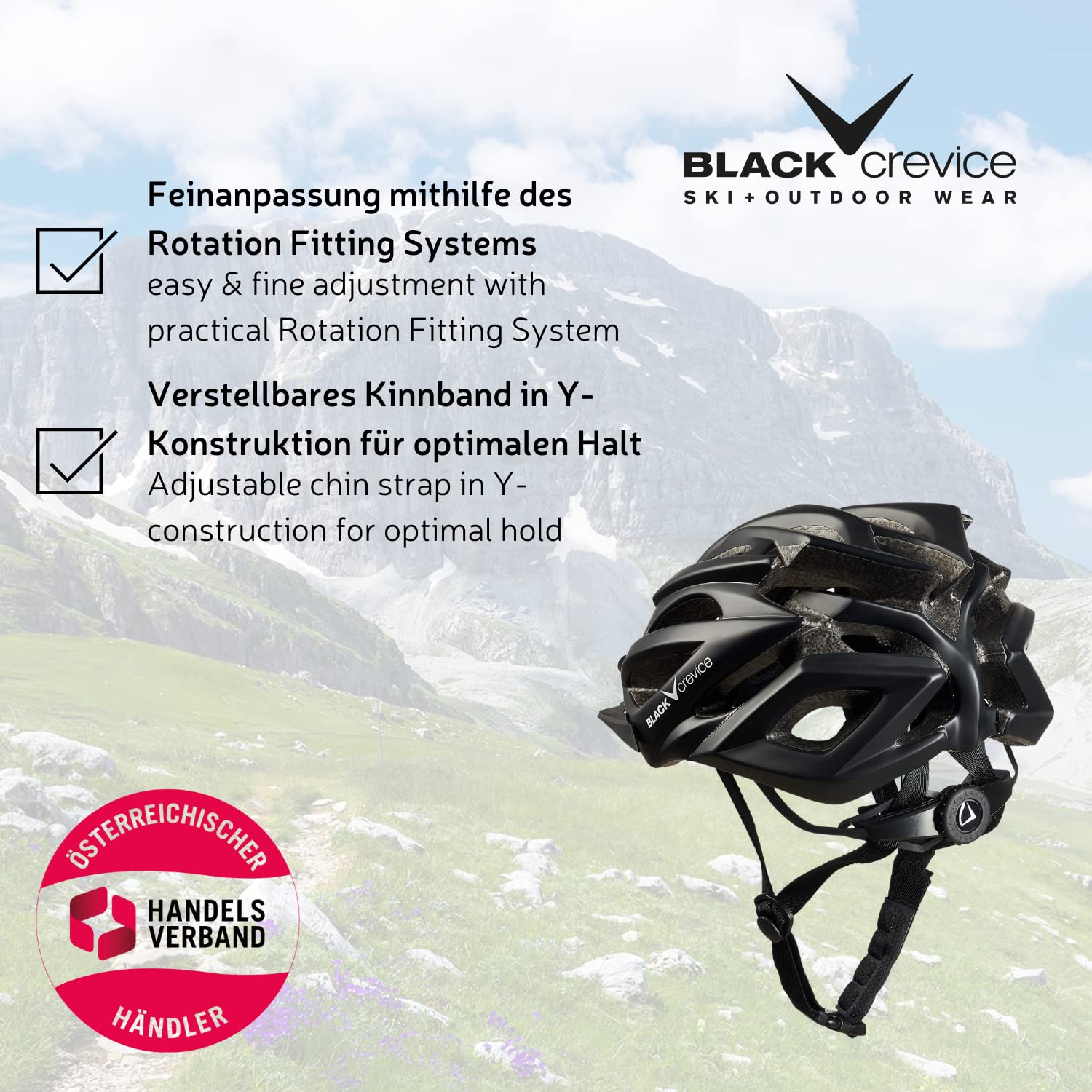 BLACK CREVICE Casco de Bicicleta para Adultos I Casco de Bicicleta I Casco para Hombres y Mujeres I Casco de MTB I Casquete de Bicicleta I Casco Transpirable I Talla Ajustable