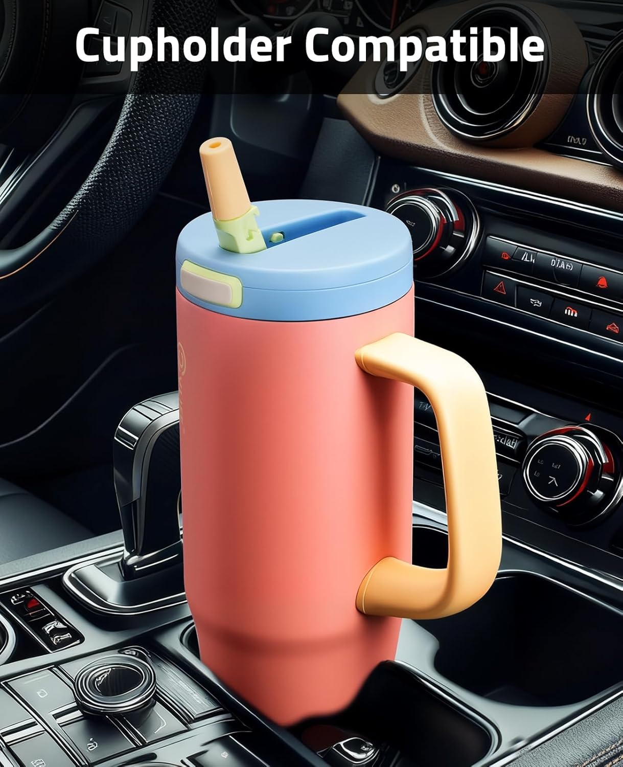 CVLIFE Insulated Tumblers with Lid and Flip Straw Leak Proof Tumbler with Handle Reusable Stainless Steel Water Bottle Fits in Car Cup Holder - Image 7