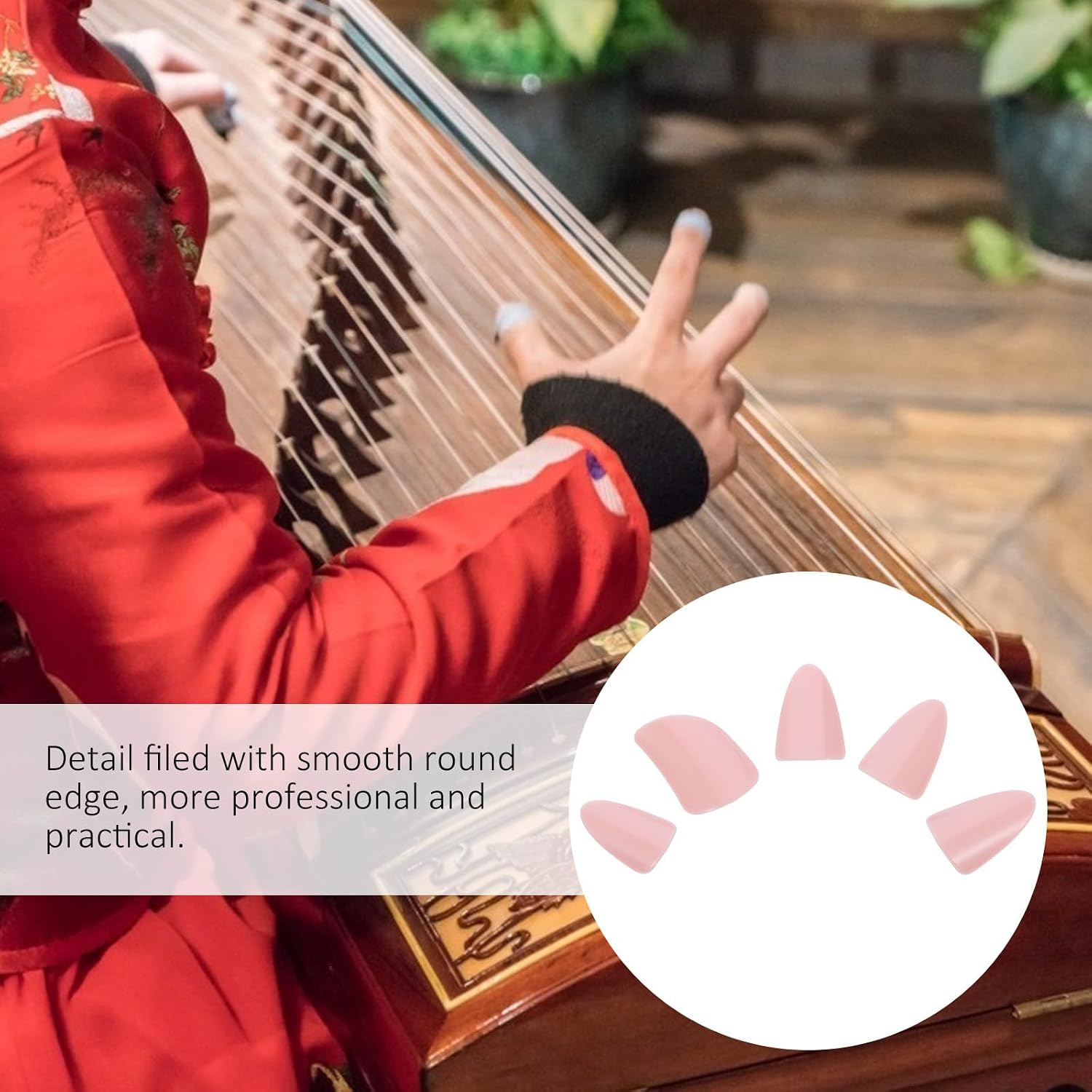 5pcs Nylon Pipa Nail Covers for Pipa and Guzheng Practice image 4