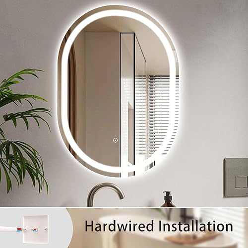 Miniatura 2 de SaniteModar Espejo LED antiniebla de 32 x 24 pulgadas, espejo LED regulable de 3 colores para baño, espejo de maquillaje montado en la pared