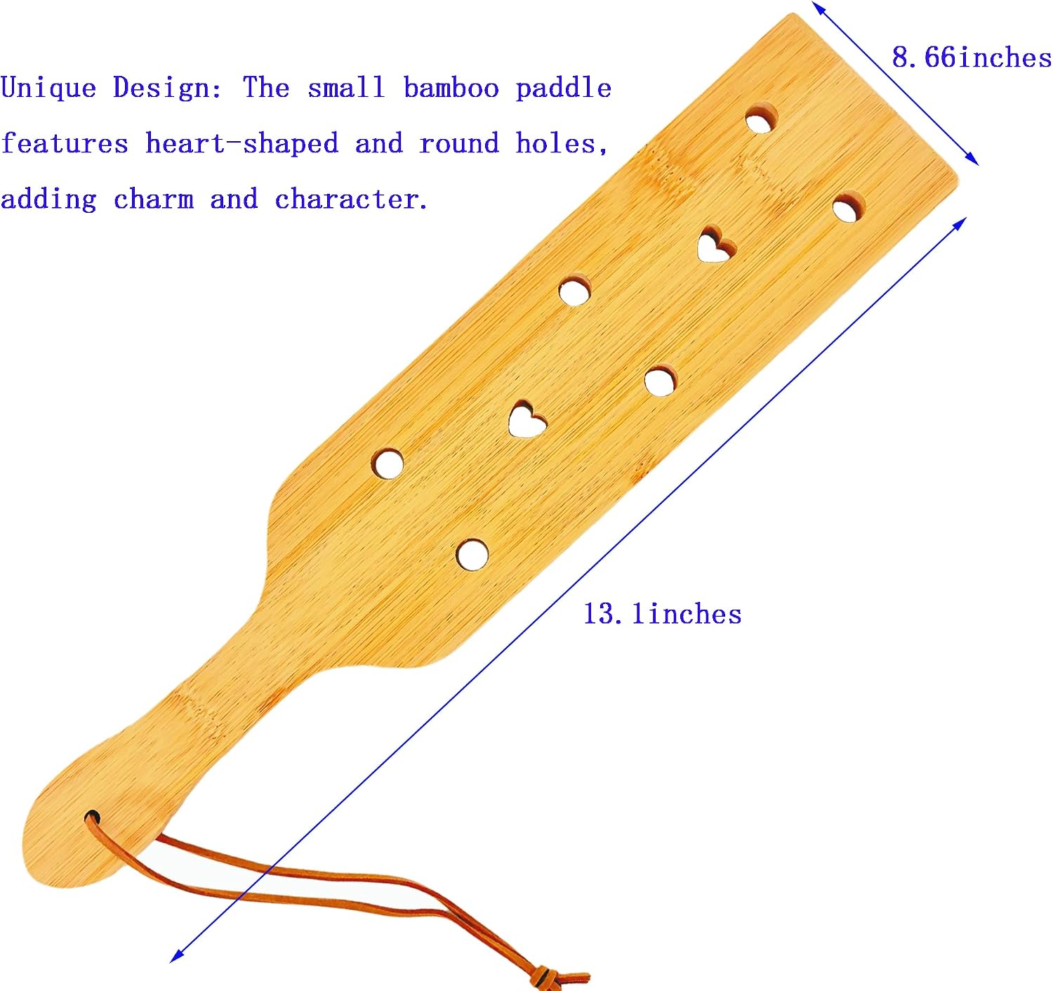 Small Bamboo Paddles for Kids Smooth with Airflow Holes image 2