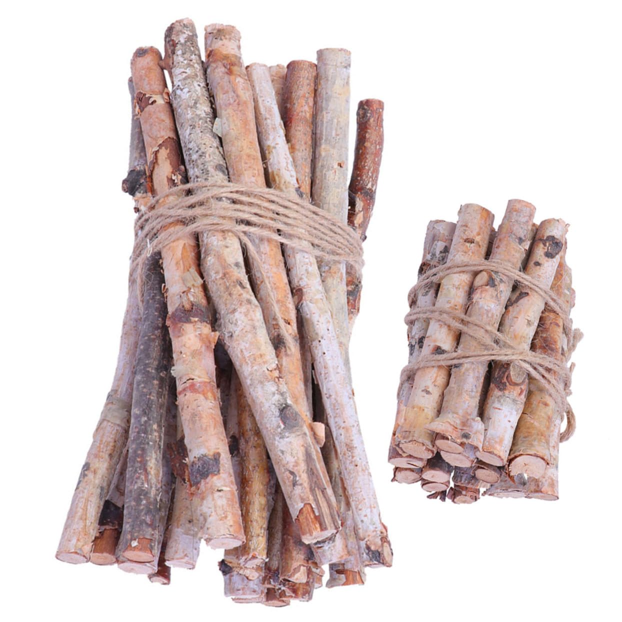 Homoyoyo Palitos de Abedul Naturales para Manualidades y Decoración Rústica, 40 Unidades (10 Cm y 20 Cm), Madera Clara de Abedul, para Jarrones y Arreglos, Uso en Hogar y Oficina,