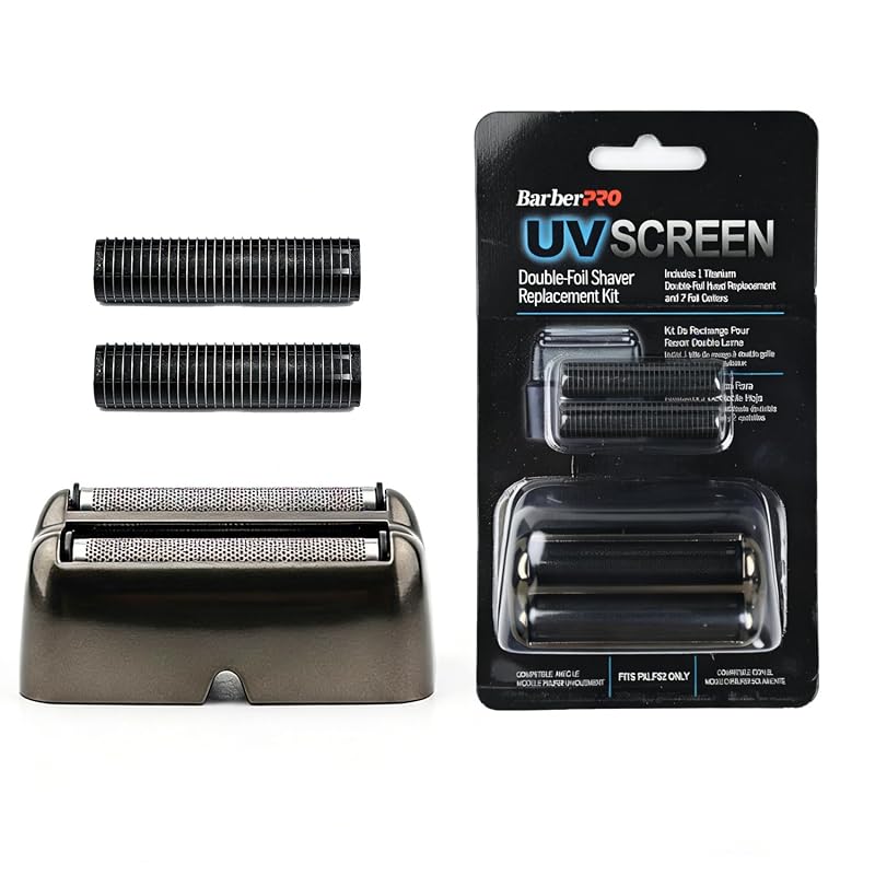 Cabeça de reposição com lâmina de foil duplo e cortadores dasvisy para barbeadores BaBylissPRO FXLFS2MB e FXLFS2, Matte Black (FXLRF2MB)
