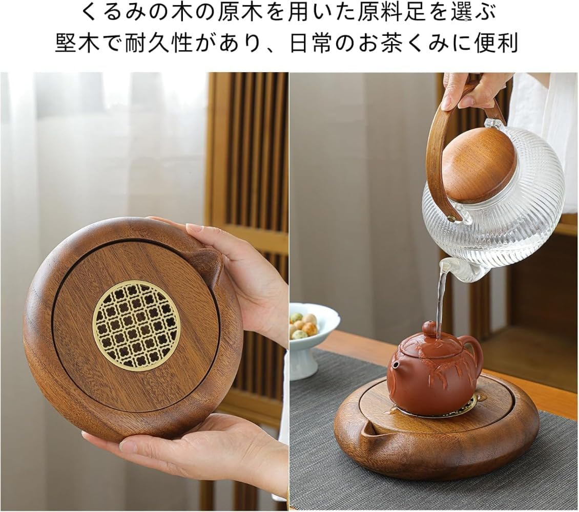 DRWG 茶盤 茶台 茶盆 貯水式茶盤 木製トレイ 中国茶器セット ティーサービングトレイ 乾浸茶台奉茶トレイ メーカー 簡約実木