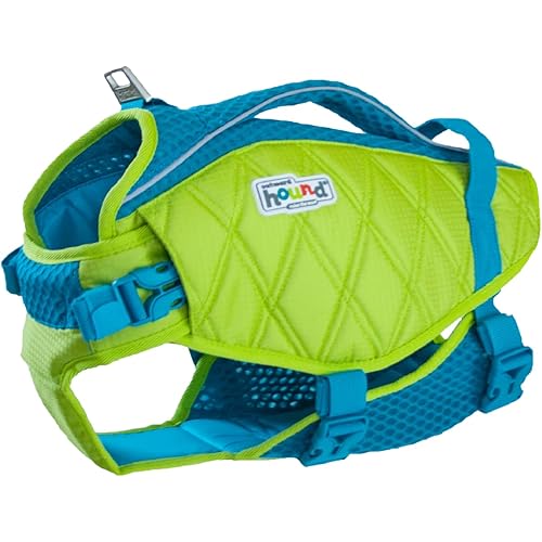 Outward Hound Standley Sport Dog Life Jacket, High-Performance Ripstop Dog Life Vest for Swimming, Boating, and Water Safety, Large, Green