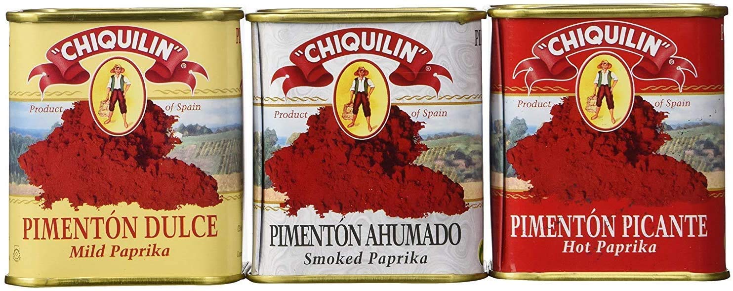 Chiquilin Mild, Smoked and Hot Spanish Paprika Set (Pack of 3)