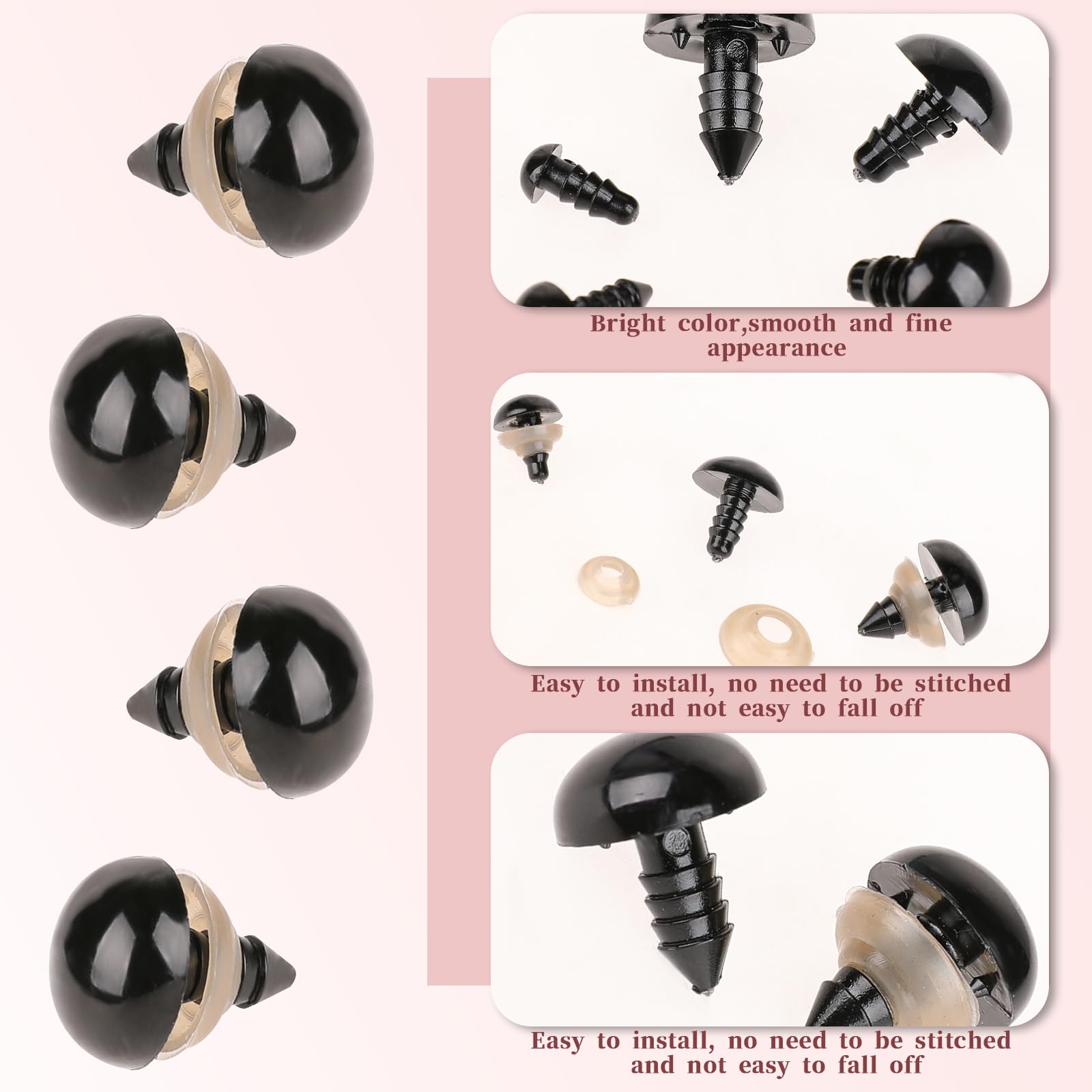 200 Stück Sicherheitsaugen Für Amigurumi - Perfekt Für Häkeltiere & Puppen