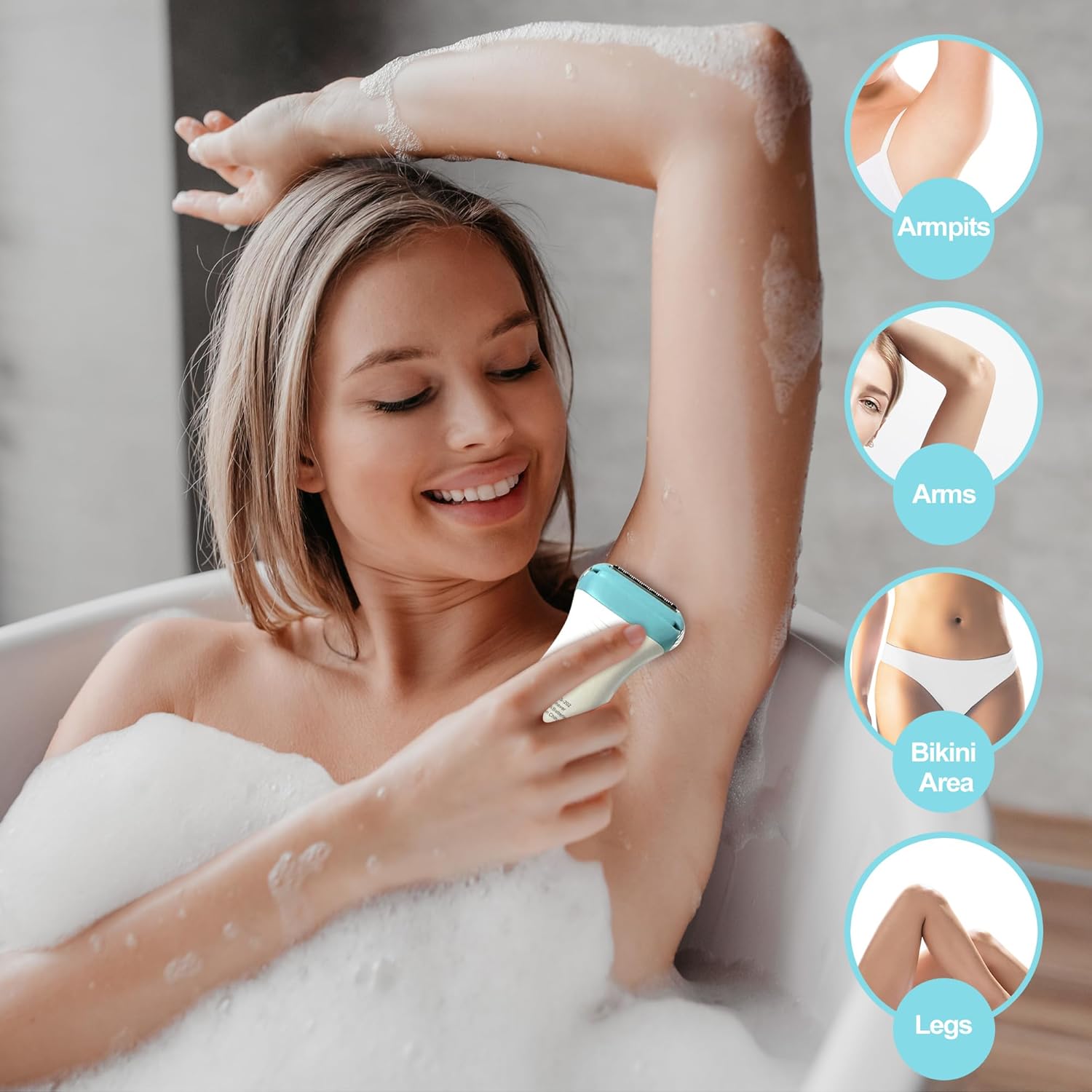 Electric Razors for Women & Bikini Trimmer for Sensitive Skin - Hypoallergenic Cordless Foil Shaver Painless Body Hair Removal for Legs,Underarms,Pubic Hair,Travel Ready Wet/Dry,202120702 - Image 2