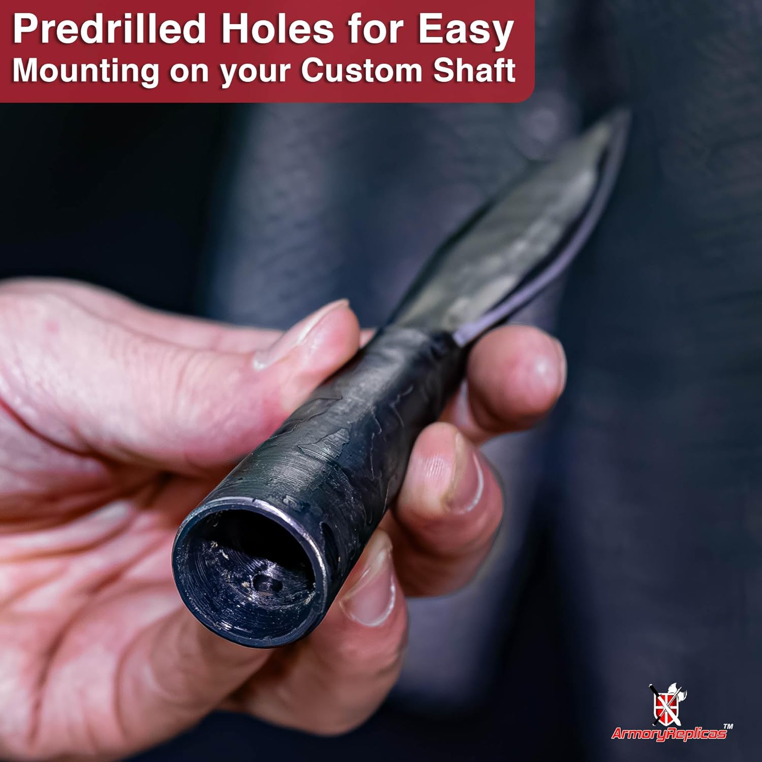 Armory Replicas™ Metal Puncture Forged High Carbon Steel Antiqued Predrilled Spearhead