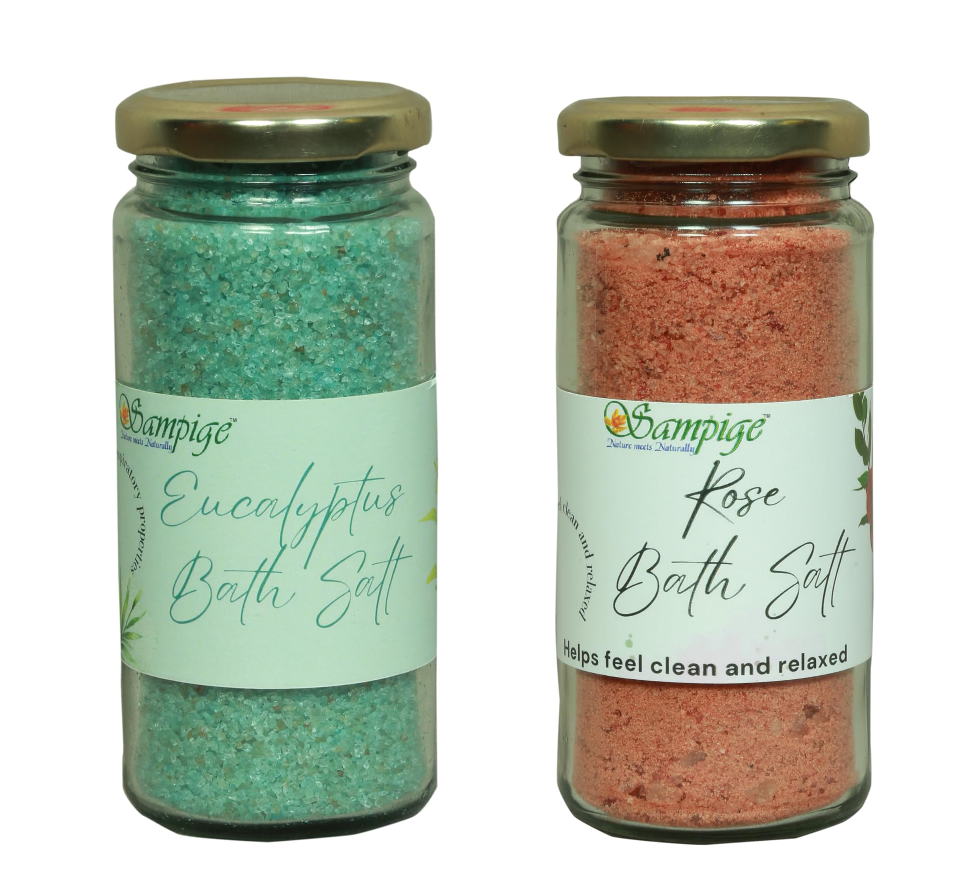 Sampige Rose & Eucalyptus Bath Salt Blend|Blooming Tranquility|Bath salt Combo rose and Eucalyptus|Spa-like indulgence| 250 * 2 (500 gram)-picture-17