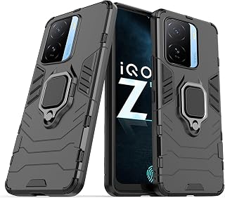 CEDO Kickstand Cover for iQOO Z7 / iQOO Z7s (5G) Rugged Case | Built-in Stand Rotating Ring Holder | Military Grade Armor ... Price In India