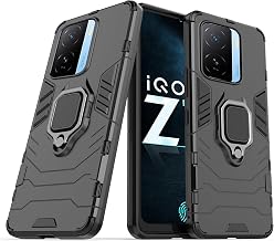 CEDO Kickstand Cover for iQOO Z7 / iQOO Z7s (5G) Rugged Case | Built-in Stand Rotating Ring Holder | Military Grade Armor ...