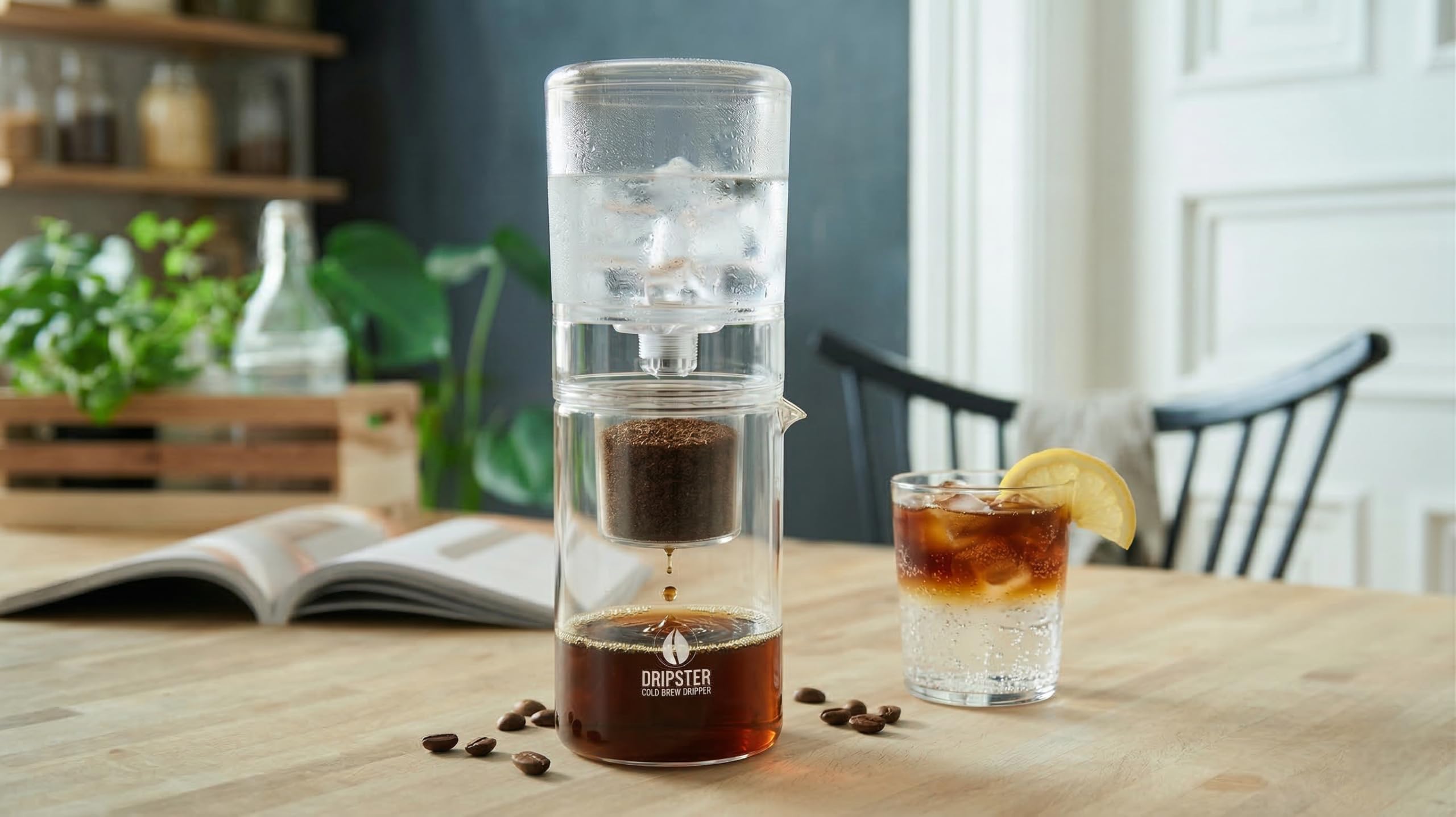 DRIPSTER Cold Brew Dripper 2 en 1 Cafetière à café froide 600 ml 4 tasses