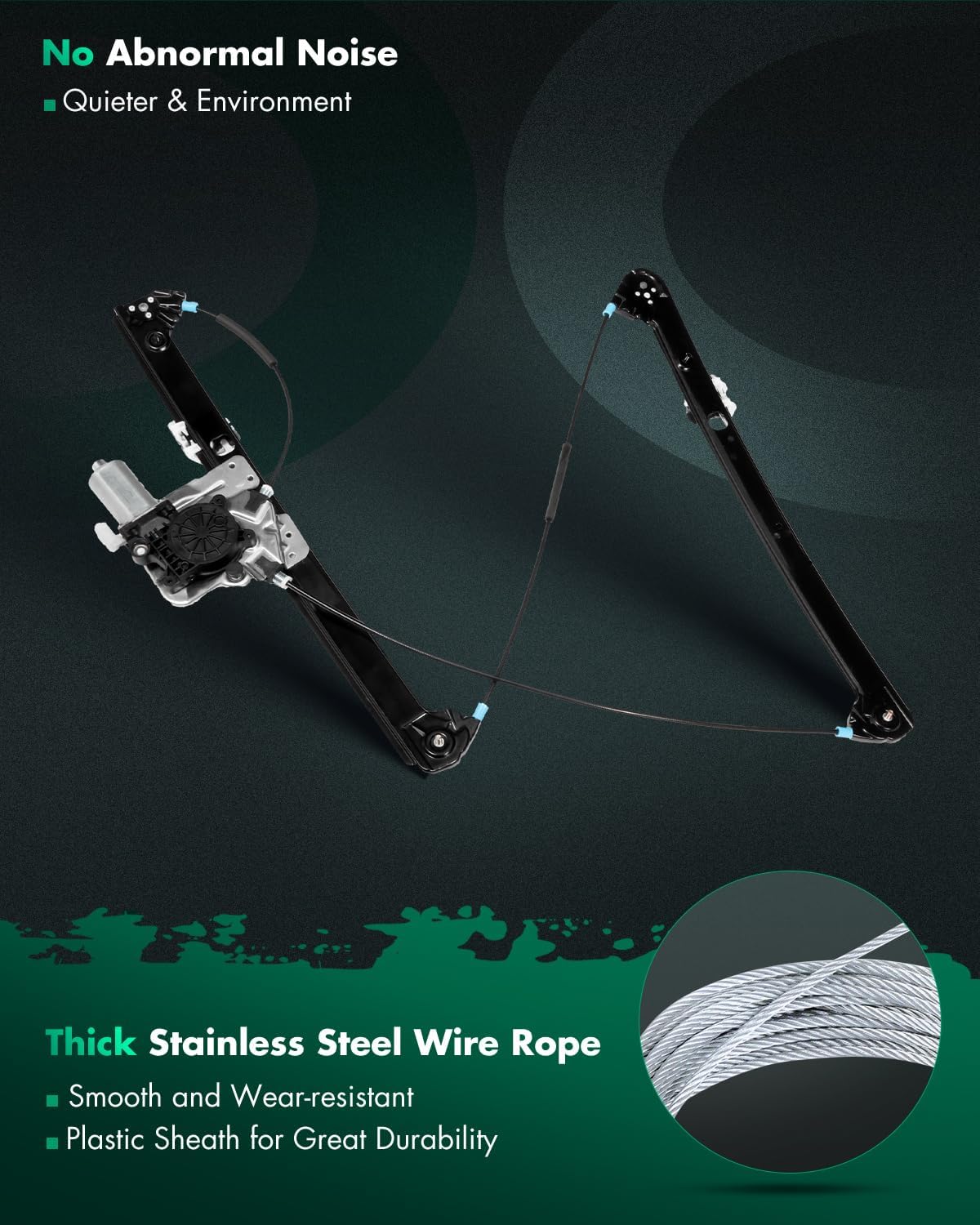 SCITOO Front Left Driver Side Power Window Regulator With Motor Fit for 2000-2006 for BMW X5,741-488