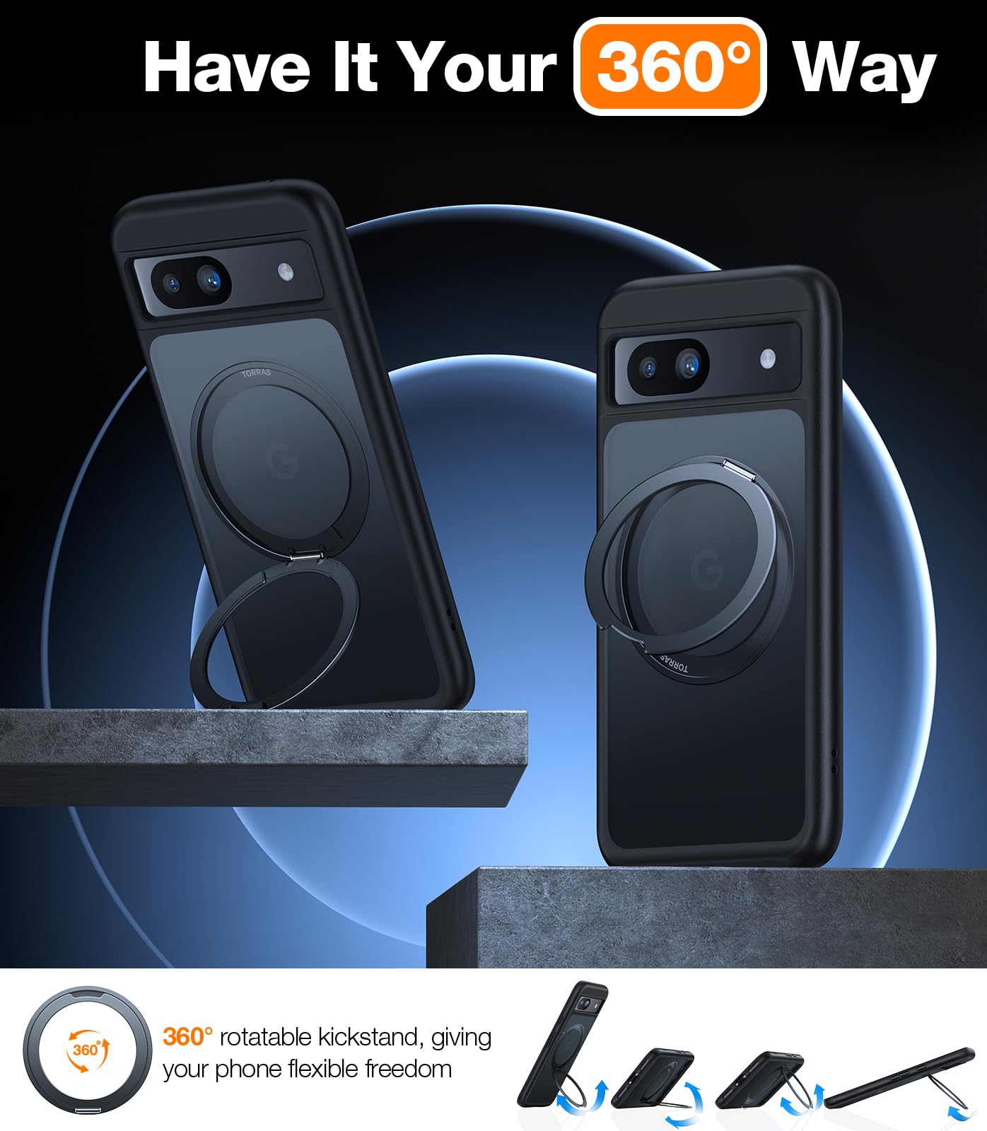 Amazon.com: TORRAS 360° Rotatable Magnetic Ring for Google