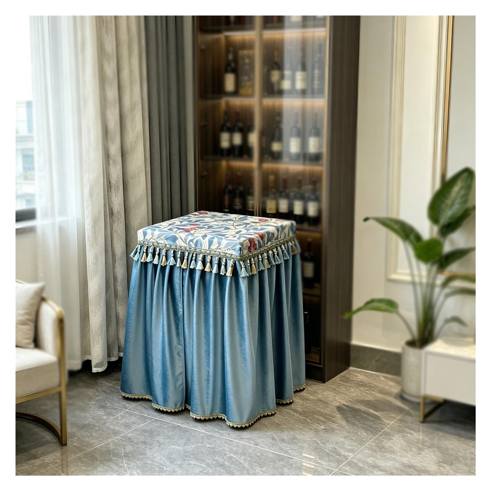 CHZDPP Custom Home Safe Enclosure Cover, Patterned Safe Box Dust Covers with Front Opening, Dust&Water Proof Vault Cover for Freezers/Bedside Table(Blue,30x22x55in/75x55x140 cm)