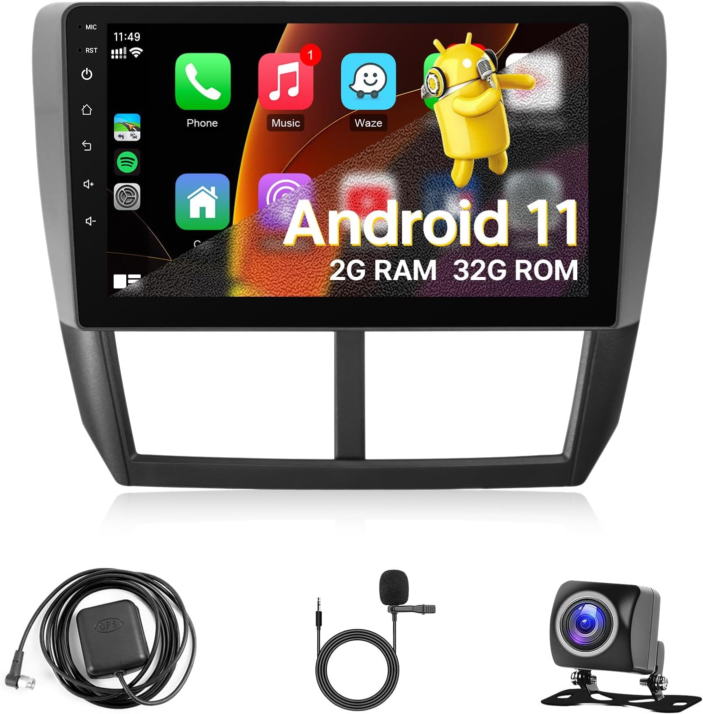 Android 11 Car Radio for Subaru Forester Impreza WRX 2008 2009 2010 2011 2012 with Wireless Carplay Android Auto, KuTaiTai 9" IPS Touchscreen Head Unit Stereo with Backup Camera in-Dash GPS WiFi