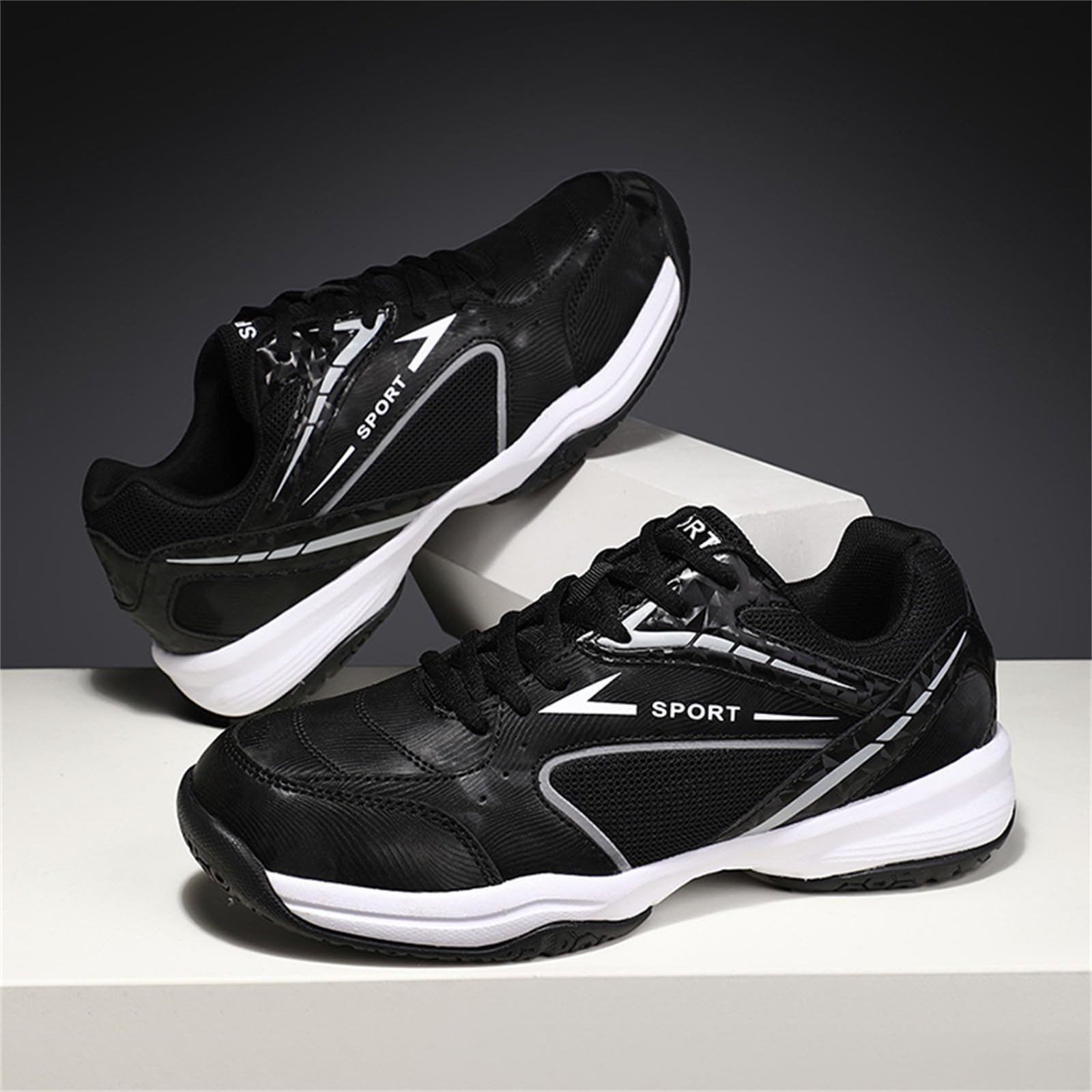JiuQing Zapatillas de Pickleball Hombre Mujer Bádminton Tenis Squash Ligeras Cómodas Canchas Interiores Exteriores