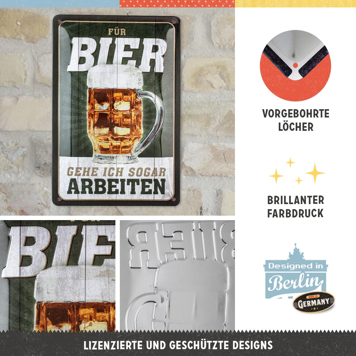 Nostalgic-Art Targa in metallo retrò, 20 x 30 cm, La migliore birra, idea regalo per gli appassionati di birra, in metallo, design vintage con scritta - Italia