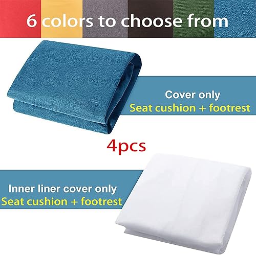 Miniatura 2 de Puf de almacenamiento de animales de peluche para niños y adultos. Asiento de lona gruesa premium con taburete para pies (sin relleno) (marrón, 43 x