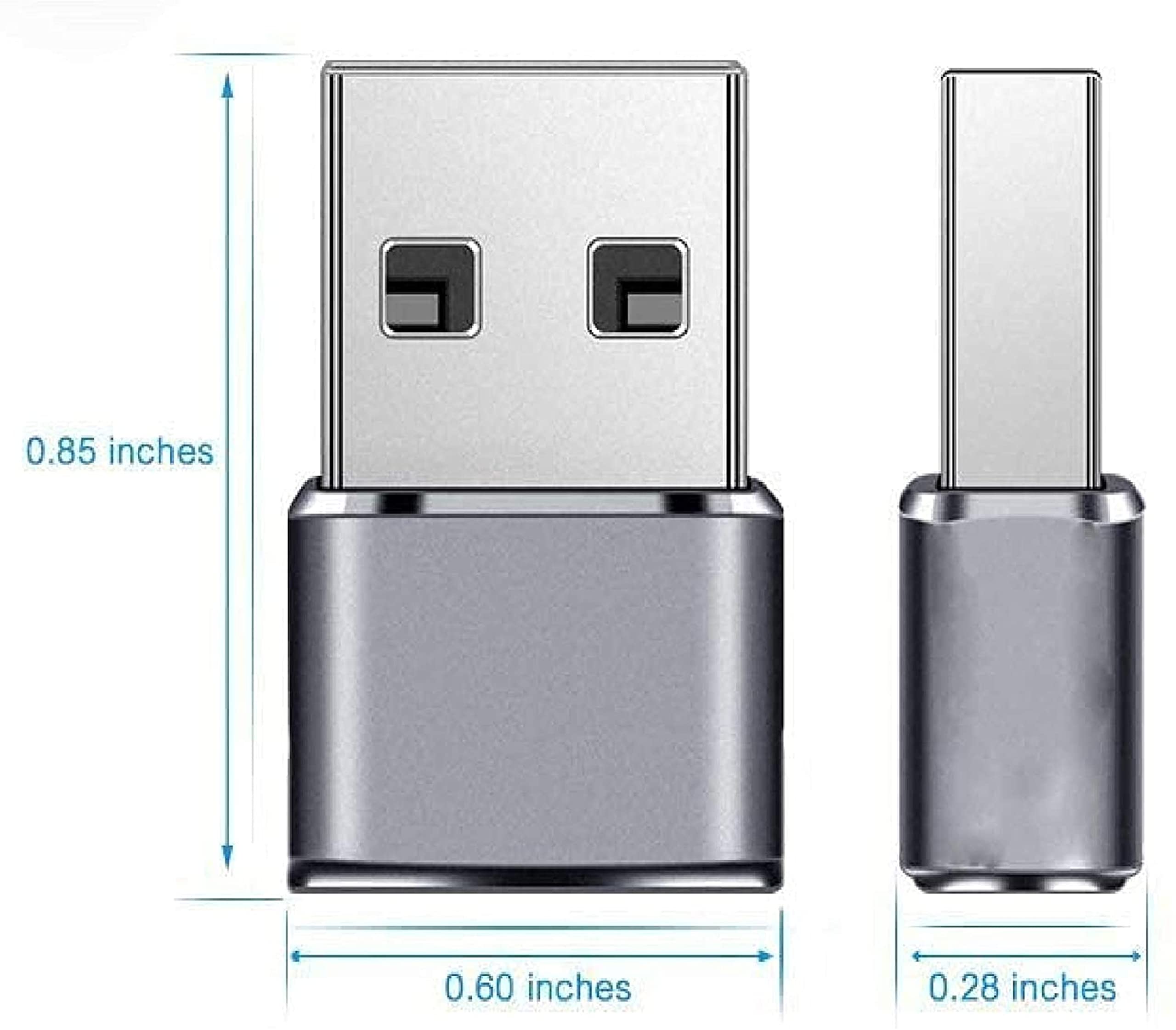 FDBV USB 3.0 Male to USB Type C Adapter Female Port Converter Connector for Data Transmission and Charging Charger Cable Adapter (Silver)