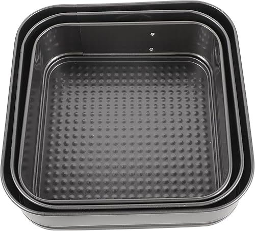 Juego de 3 moldes antiadherentes para hornear profundos, juego de utensilios para hornear pasteles, molde cuadrado, molde para tartas, moldes para