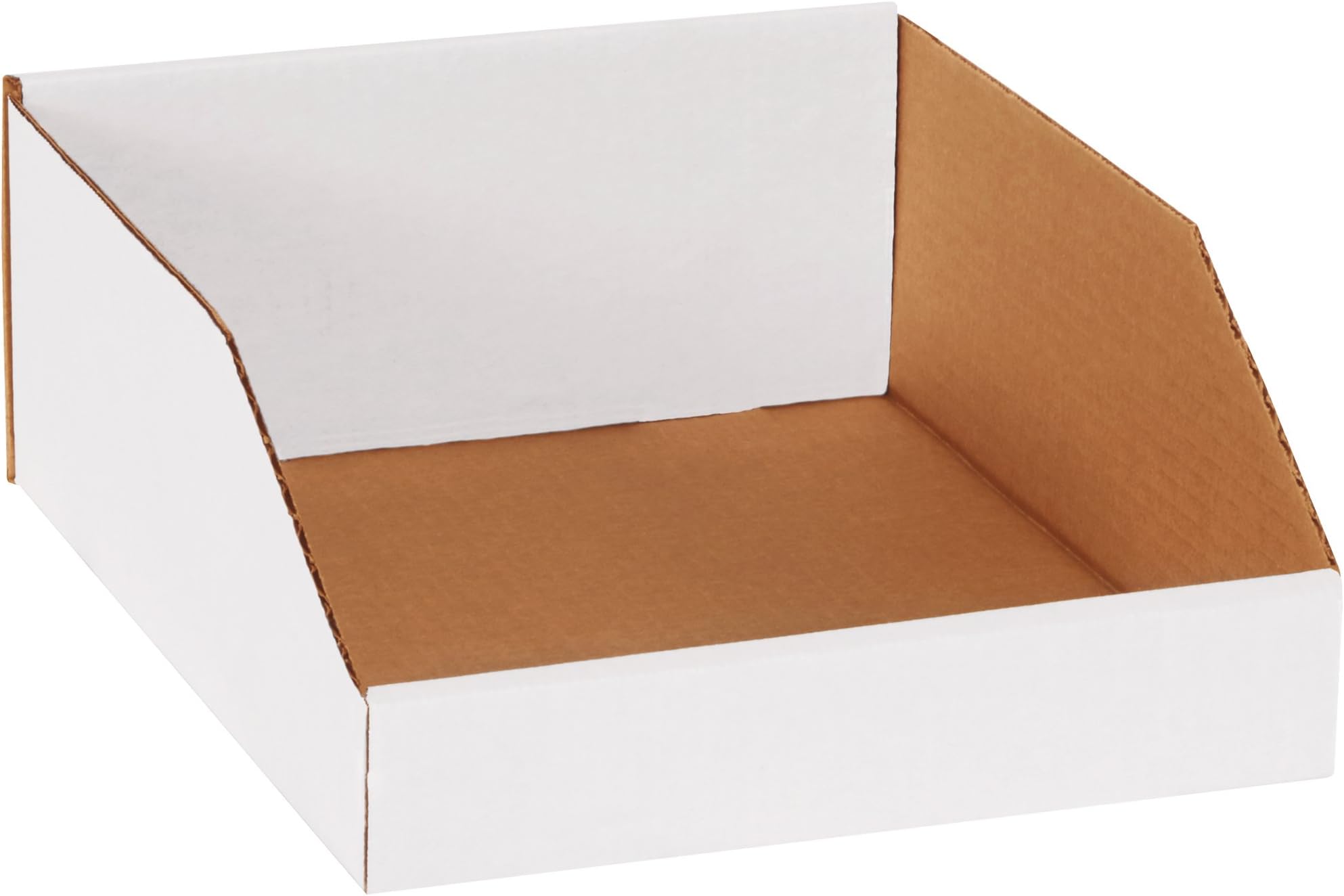 3M Top Pack Supply Open Top Bin Boxes, 10" x 12" x 4 1/2", White (Pack of 25)