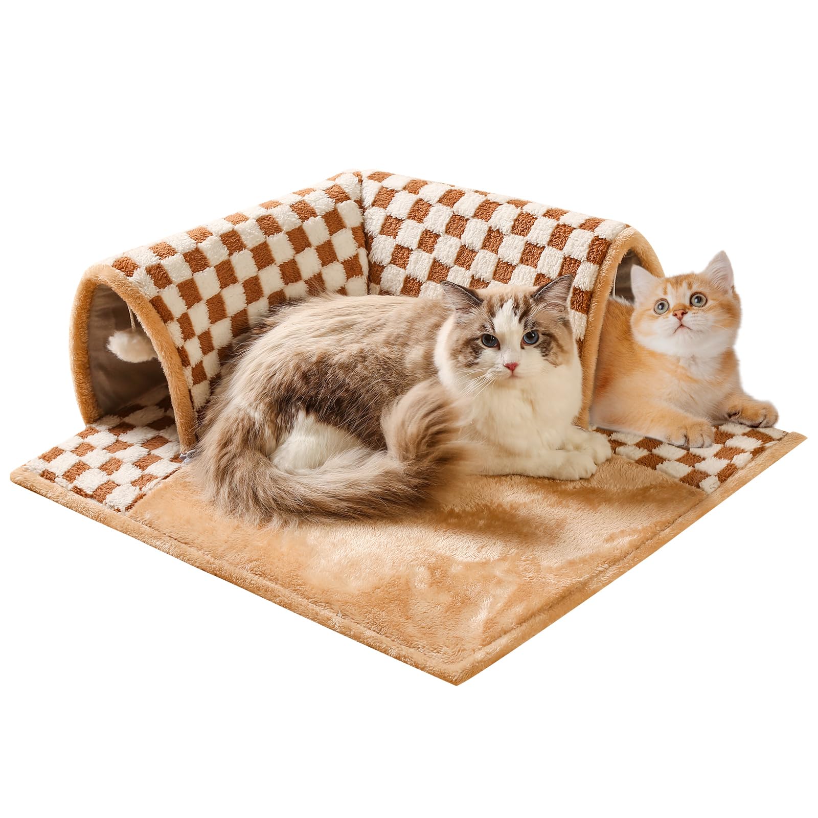 Marchul Cama tipo túnel para gatos para mascotas de interior, casa cueva interactiva para gatos, cama extraíble y lavable, juguete de túnel de juego para gatito/cachorro/conejo, 62 x 56 x 23 cm