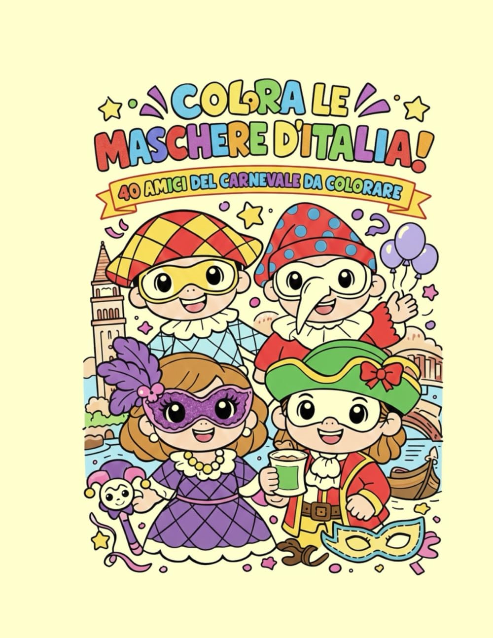 Colora le Maschere d'Italia: 40 amici del Carnevale da colorare