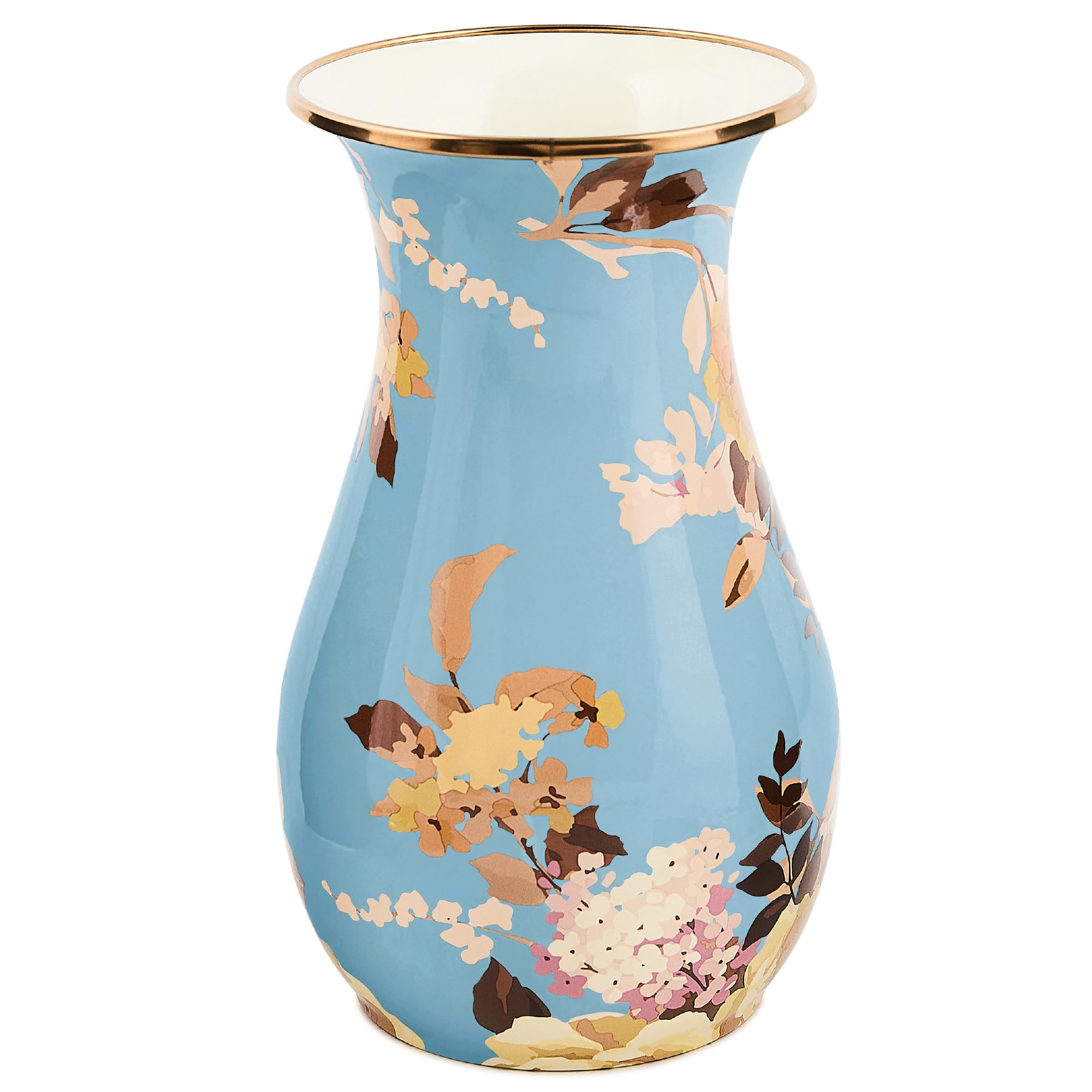 MACKENZIE-CHILDS Enamel Tall Vase, Wild Rose Slate