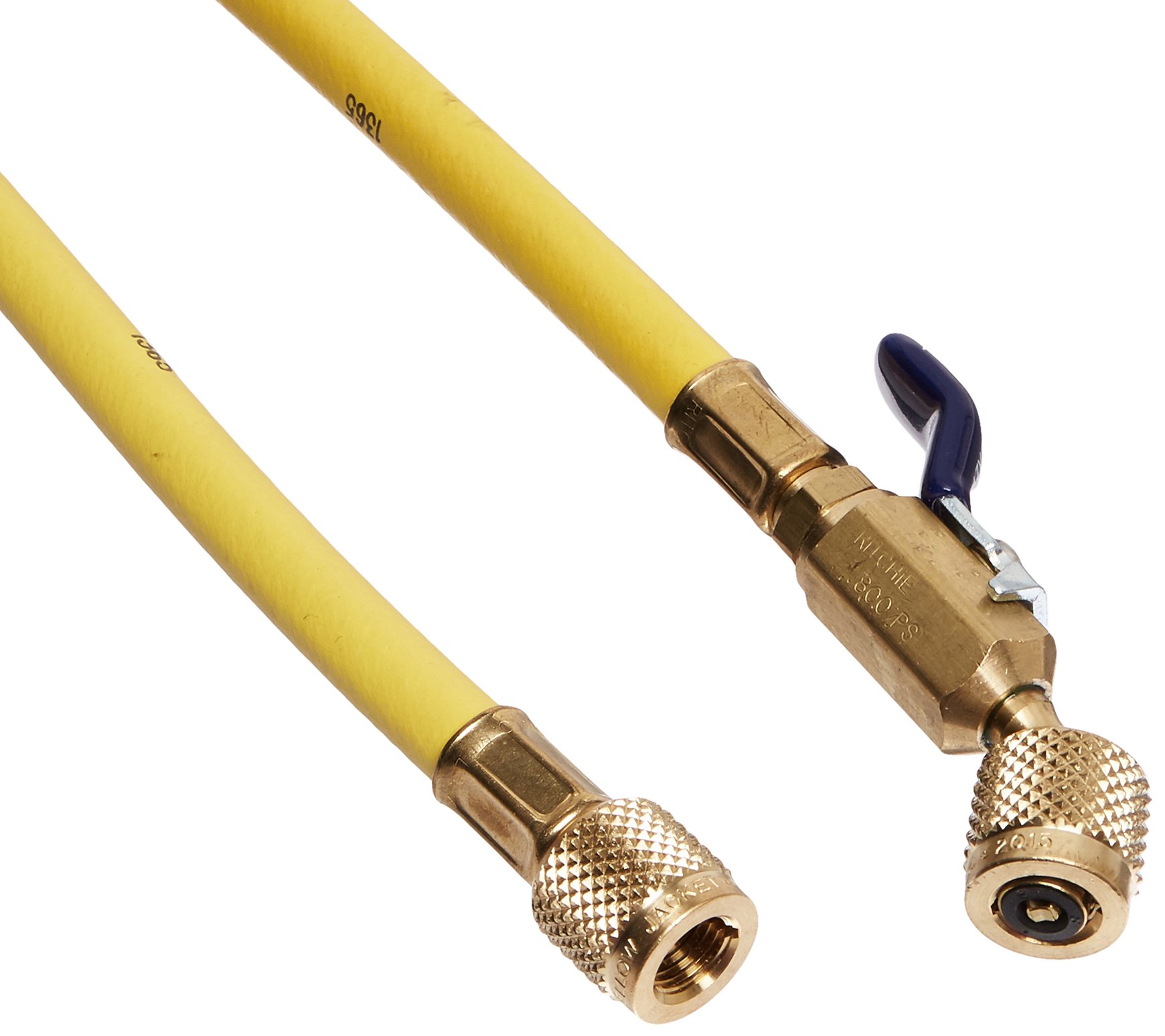 Yellow Jacket GIDDS-505046 Charging Hose 60" with Compact Ball Valve, Yellow