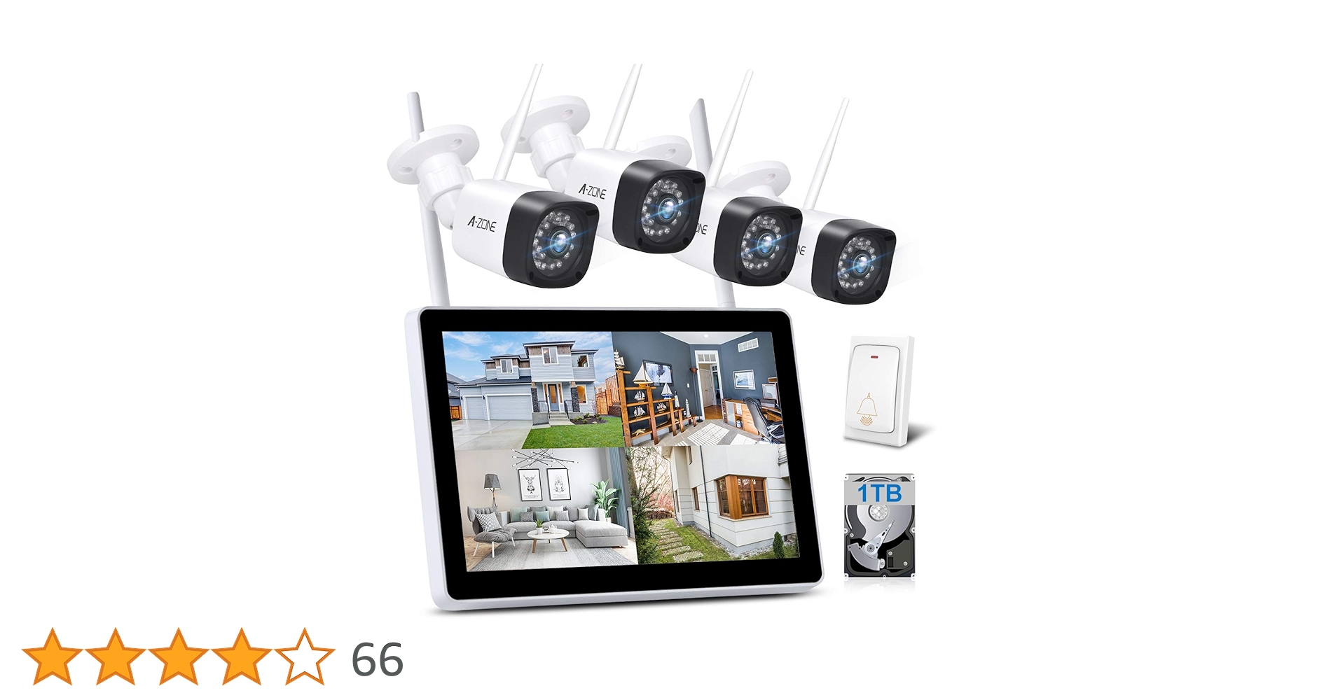 Amazon.co.jp: A-ZONE 防犯カメラ 屋外 300万画素 ワイヤレス